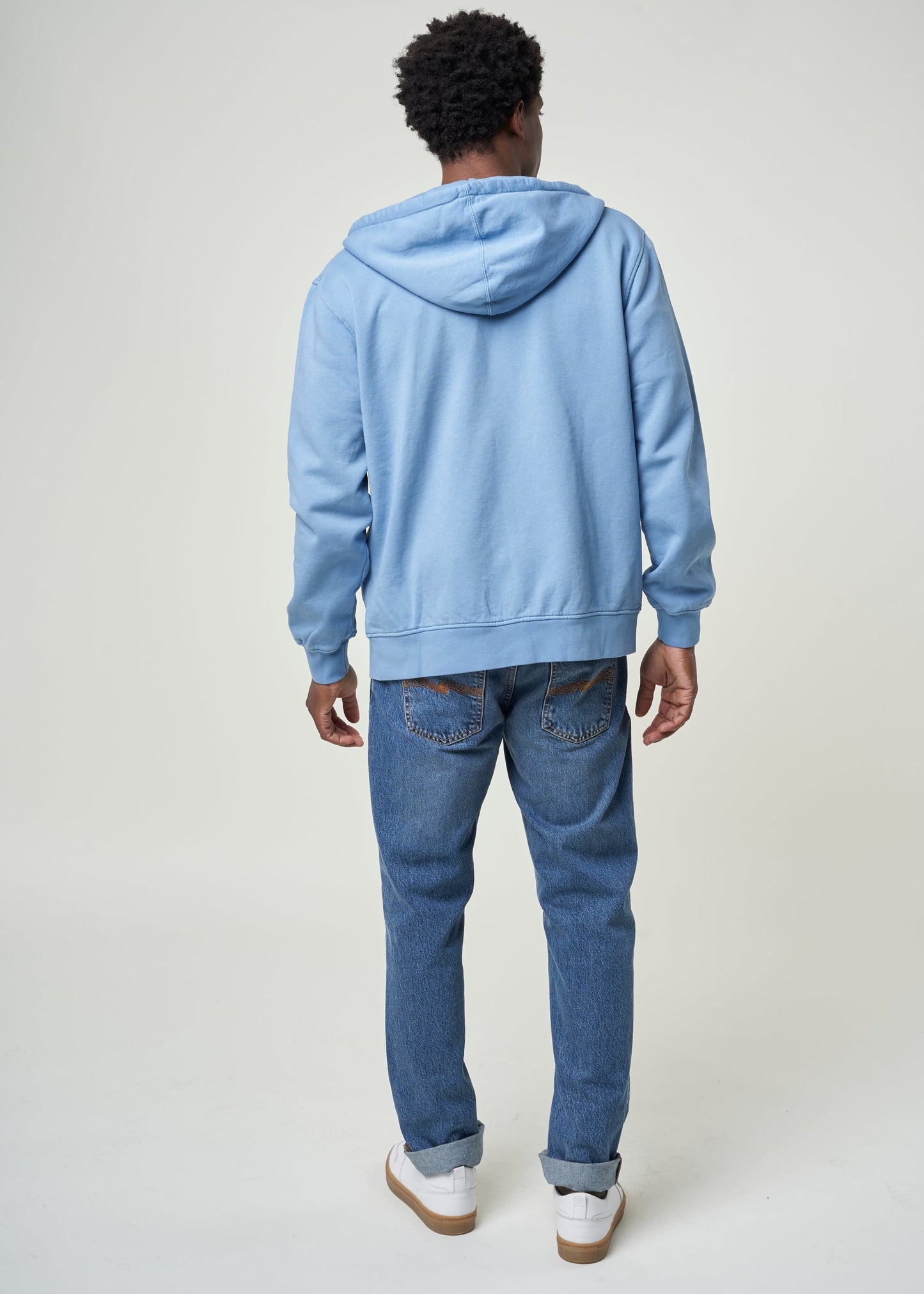 Sweat à capuche en coton bio | bleu "seaside blue"