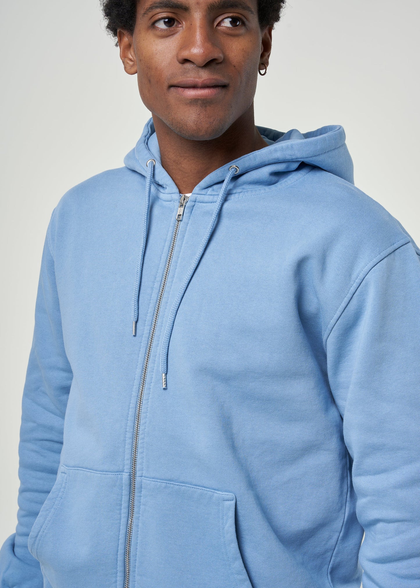 Sweat à capuche en coton bio | bleu "seaside blue"