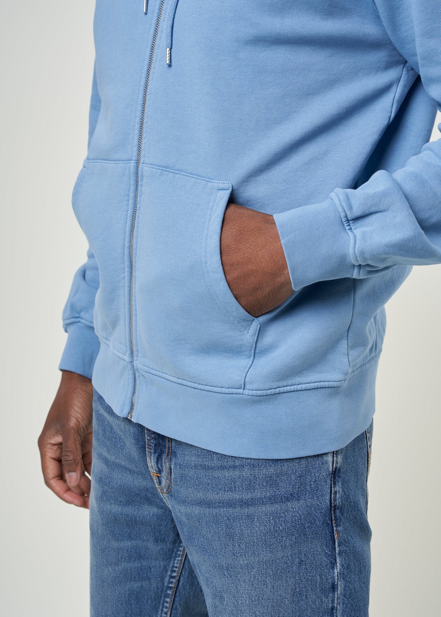 Sweat à capuche en coton bio | bleu "seaside blue"
