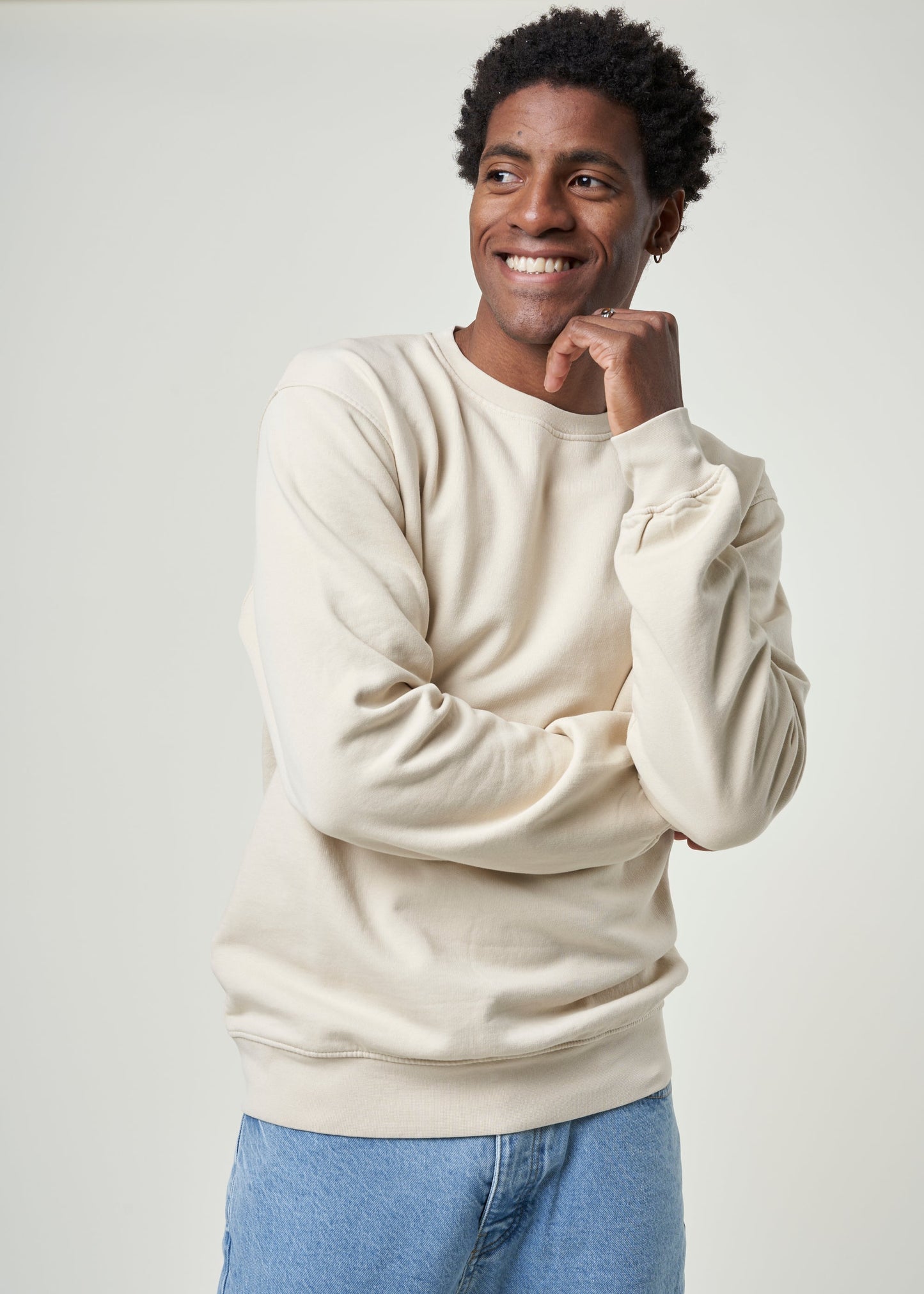 Sweat en coton bio | écru "ivory white"