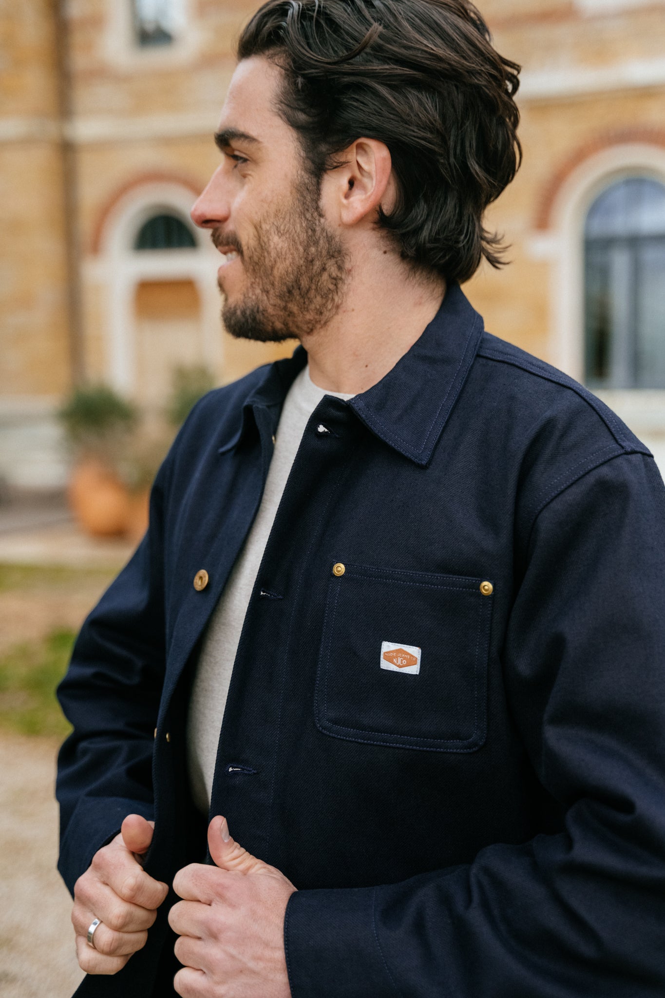 Veste jean en coton recyclé - chore jacket rebirth - navy