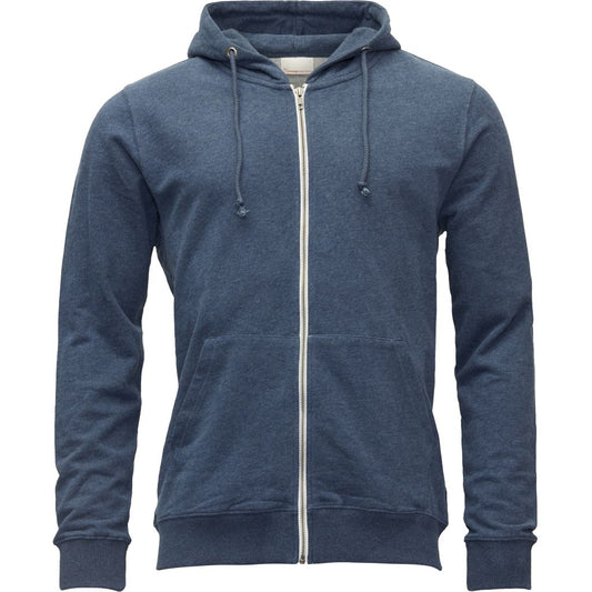 Sweat à capuche zippé bleu en coton bio