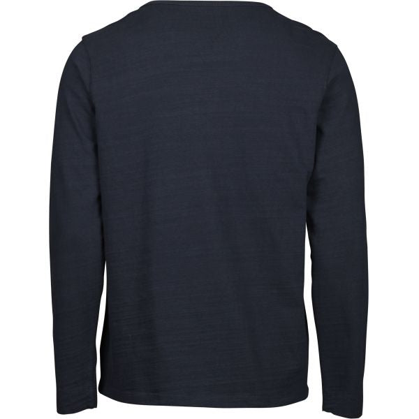 T-shirt marine à manches longues en coton bio