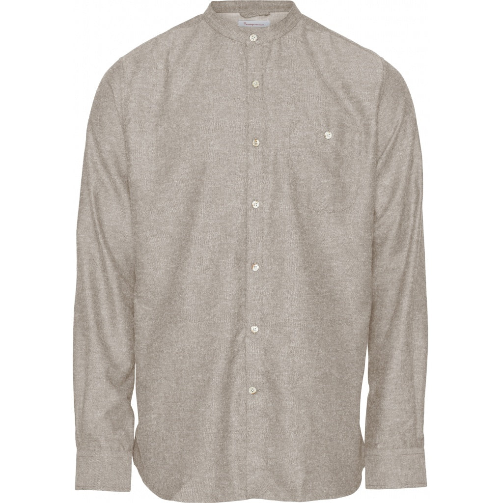 Chemise greige en flanelle col mao en coton bio