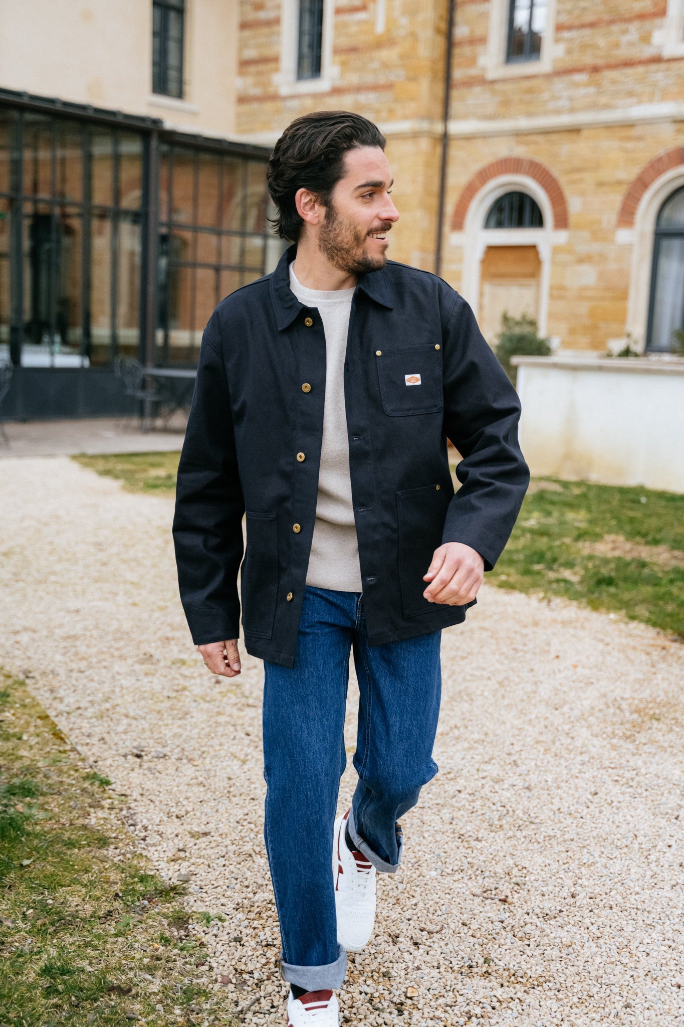 Veste jean en coton recyclé - chore jacket rebirth - navy
