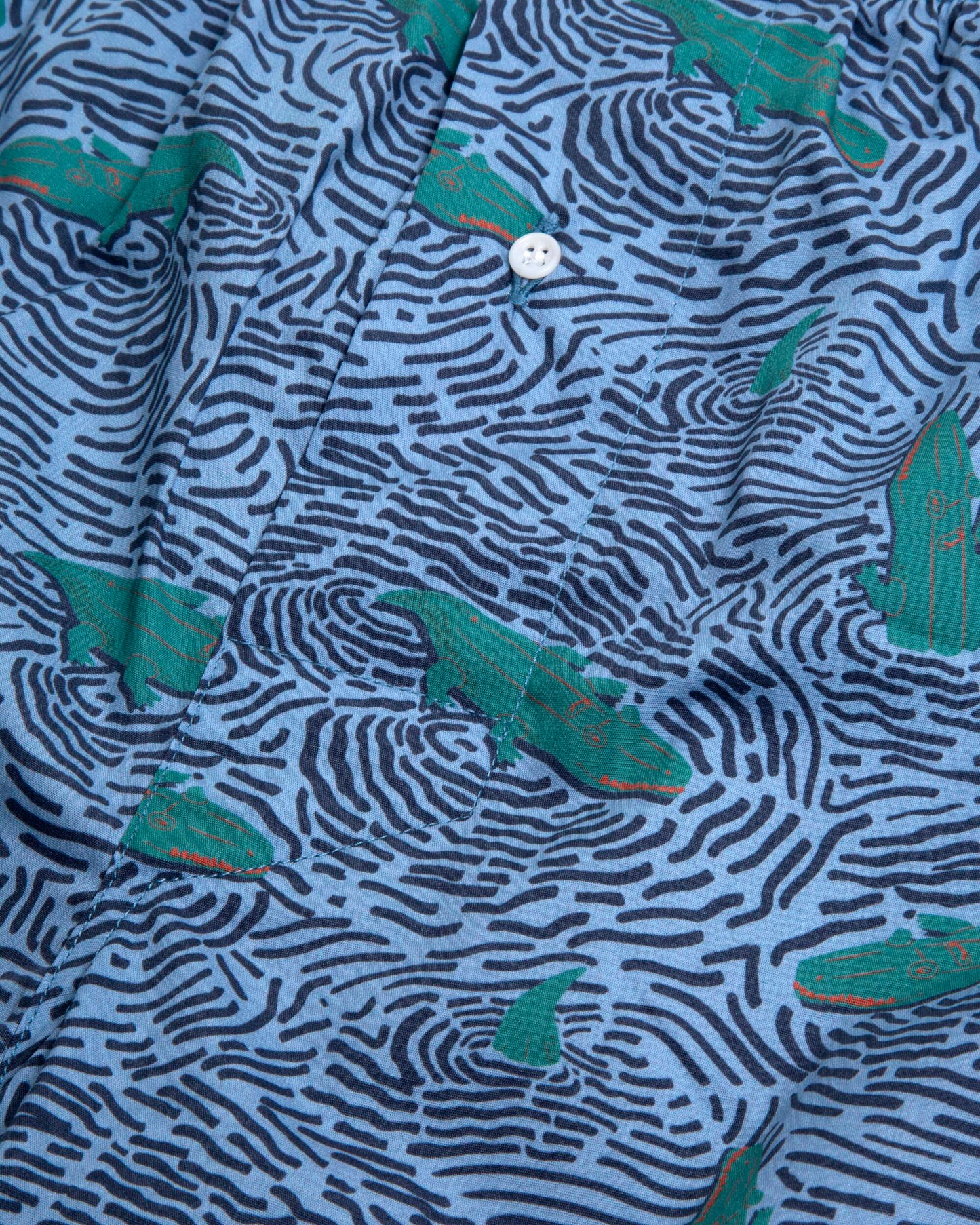 Caleçon bleu à motifs en viscose Ecovero - crocodile blue