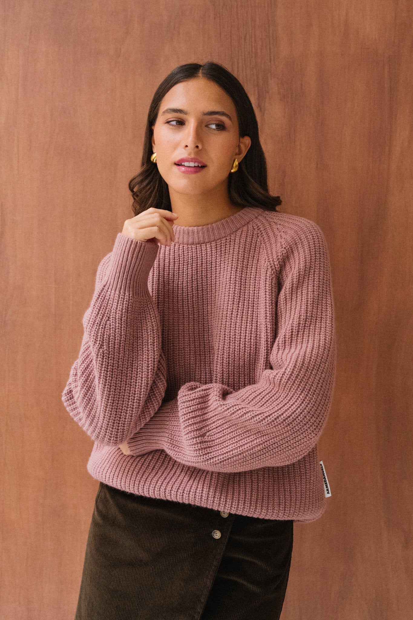 Pull en laine et coton bio | rose "kaagi - light berry"