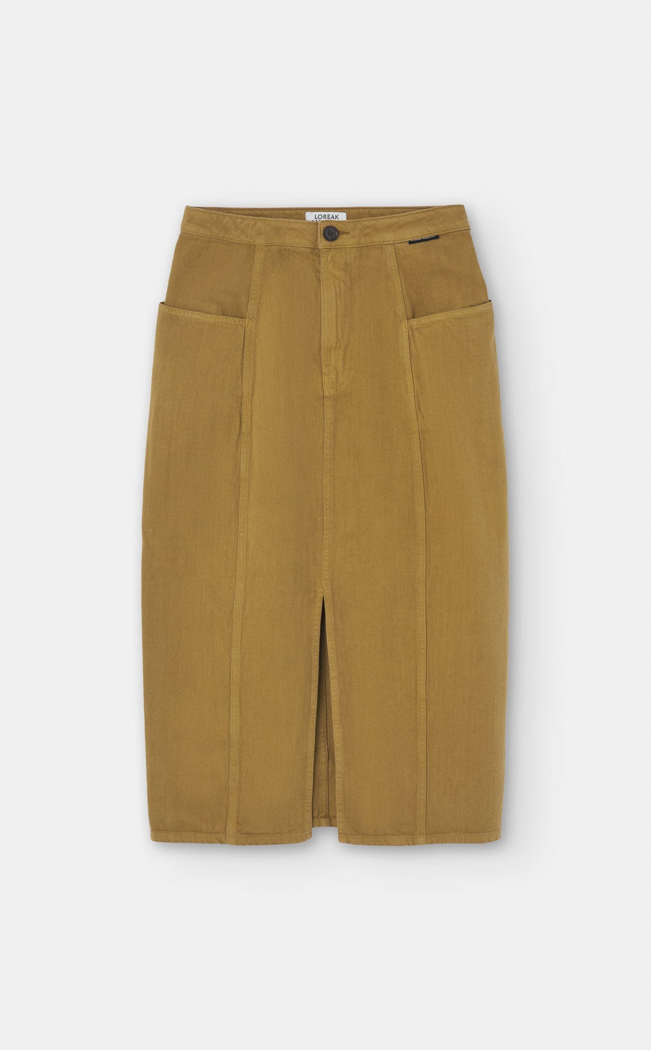 Jupe midi en coton recyclé | ocre "arrola"