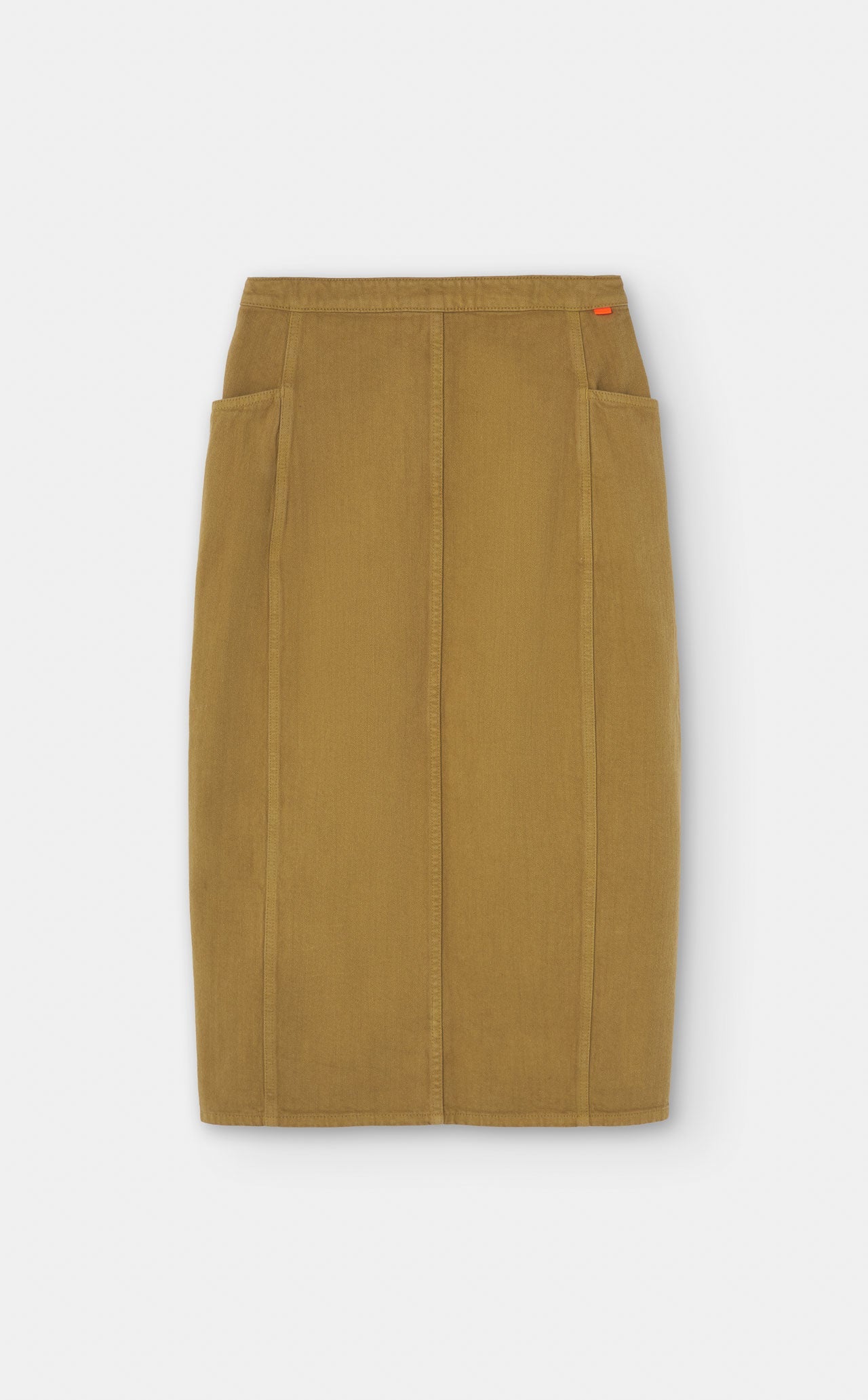 Jupe midi en coton recyclé | ocre "arrola"