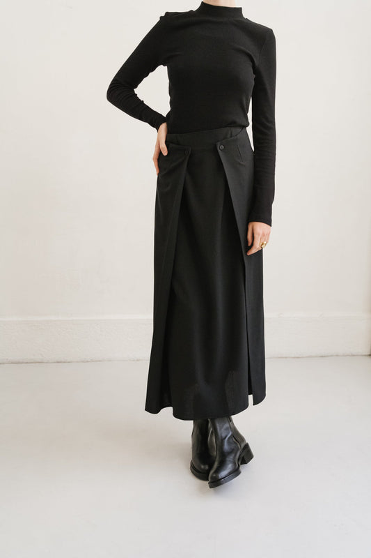 Jupe en laine certifiée | noir "black marty skirt"