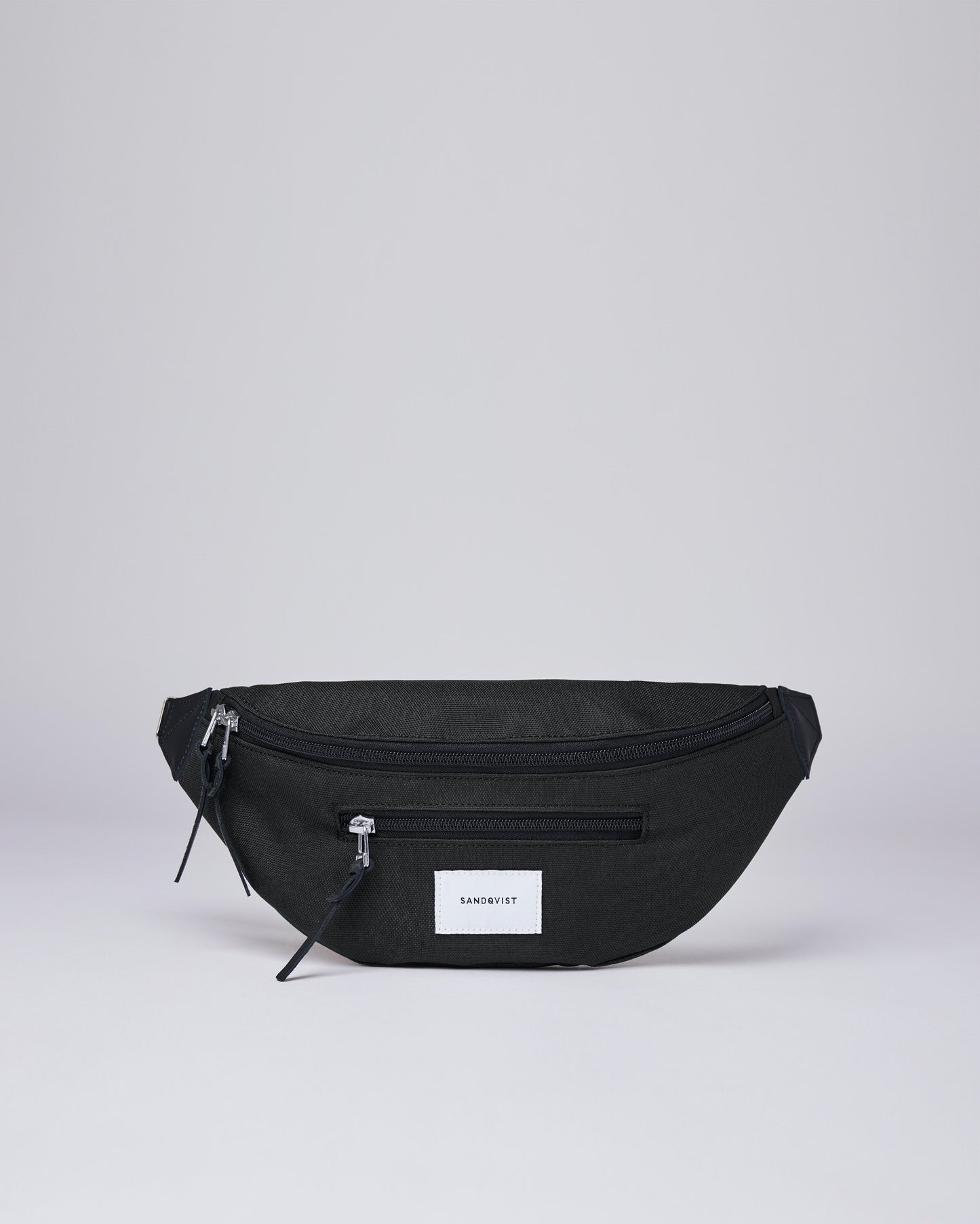 Banane 1,5L en coton bio et cuir | Noir "aste black with black leather"