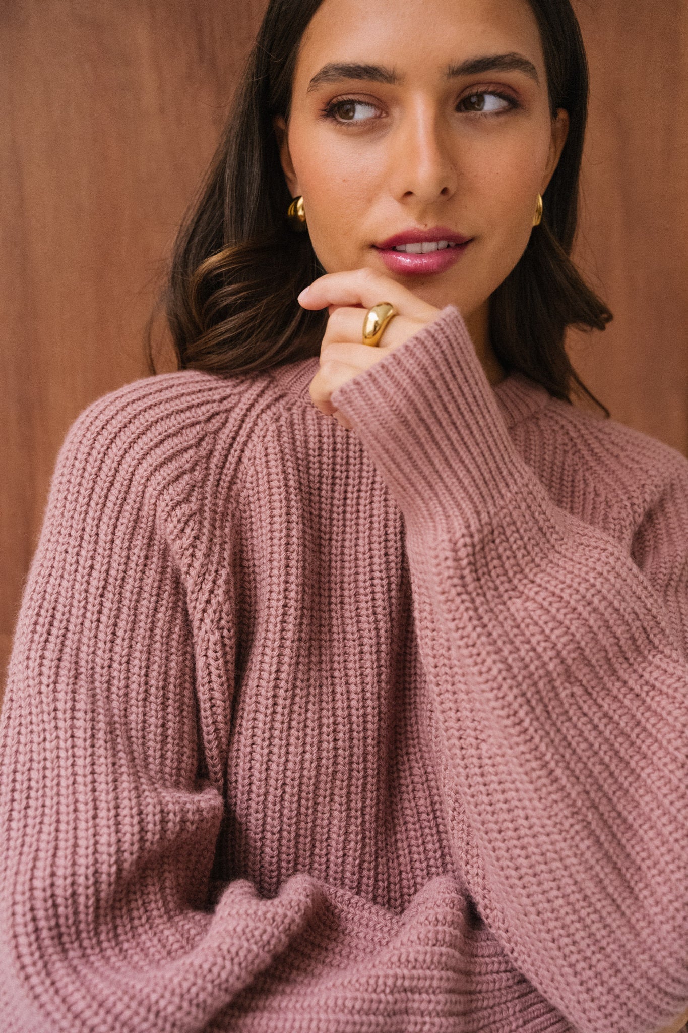 Pull en laine et coton bio | rose "kaagi - light berry"