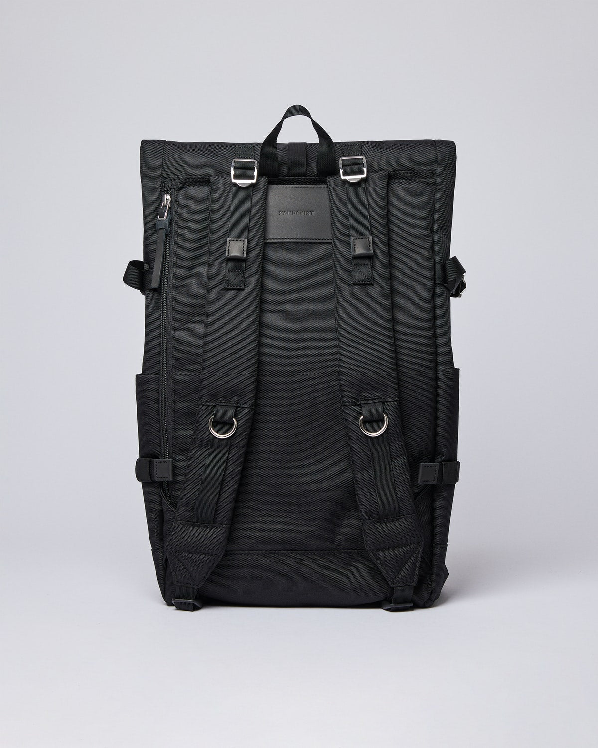 Sac à dos en matières recyclées | noir "bernt black with black leather"