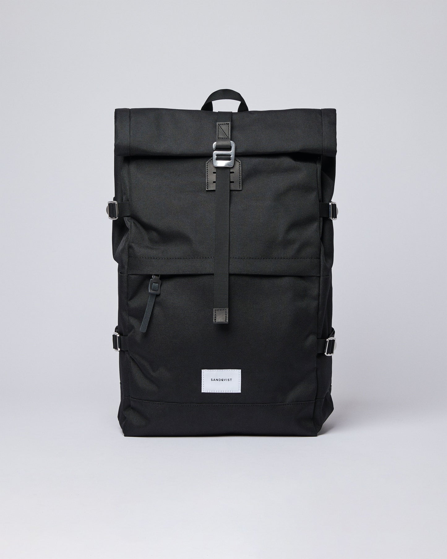 Sac à dos en matières recyclées | noir "bernt black with black leather"
