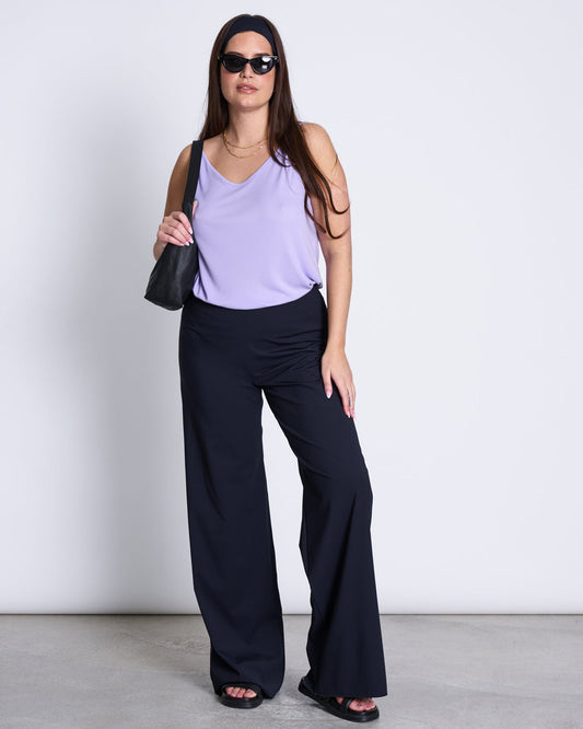 Débardeur lilas en tencel - slip top triangle flow lavender