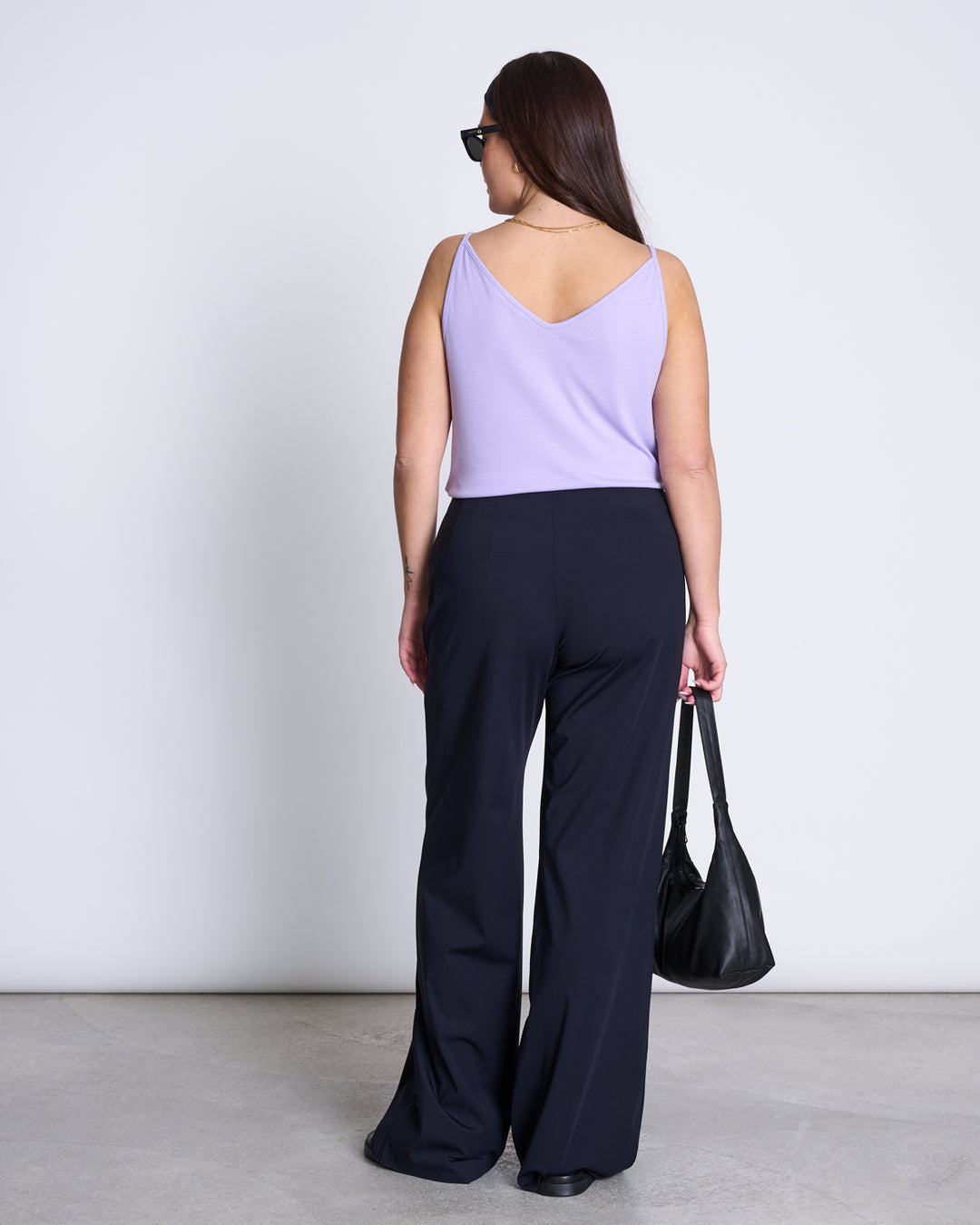 Débardeur lilas en tencel - slip top triangle flow lavender