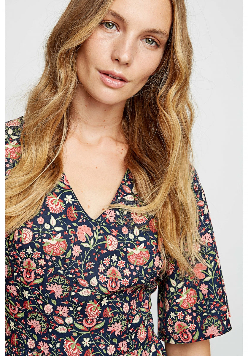 Robe longue imprimé floral en tencel - Yasmin Print Maxi Dress
