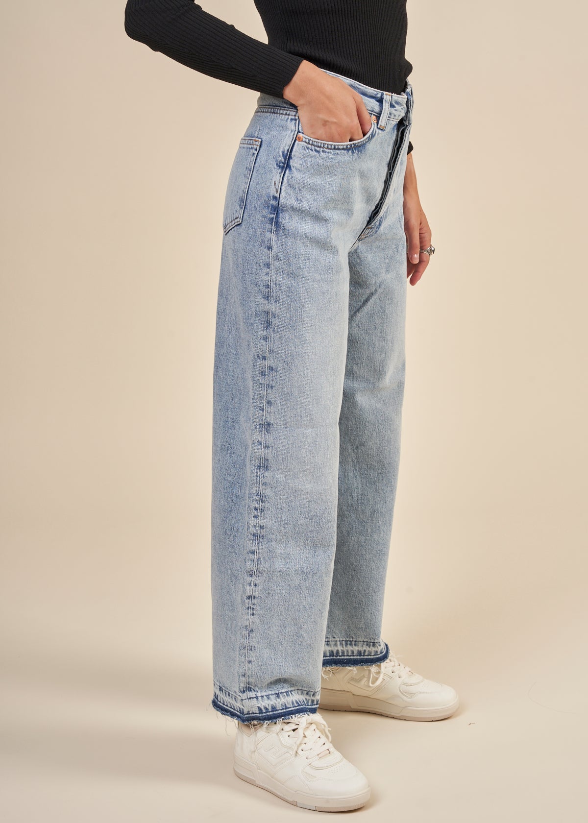 Jean ample en coton bio et recyclé | Bleu délavé "shelly jeans light heritage"