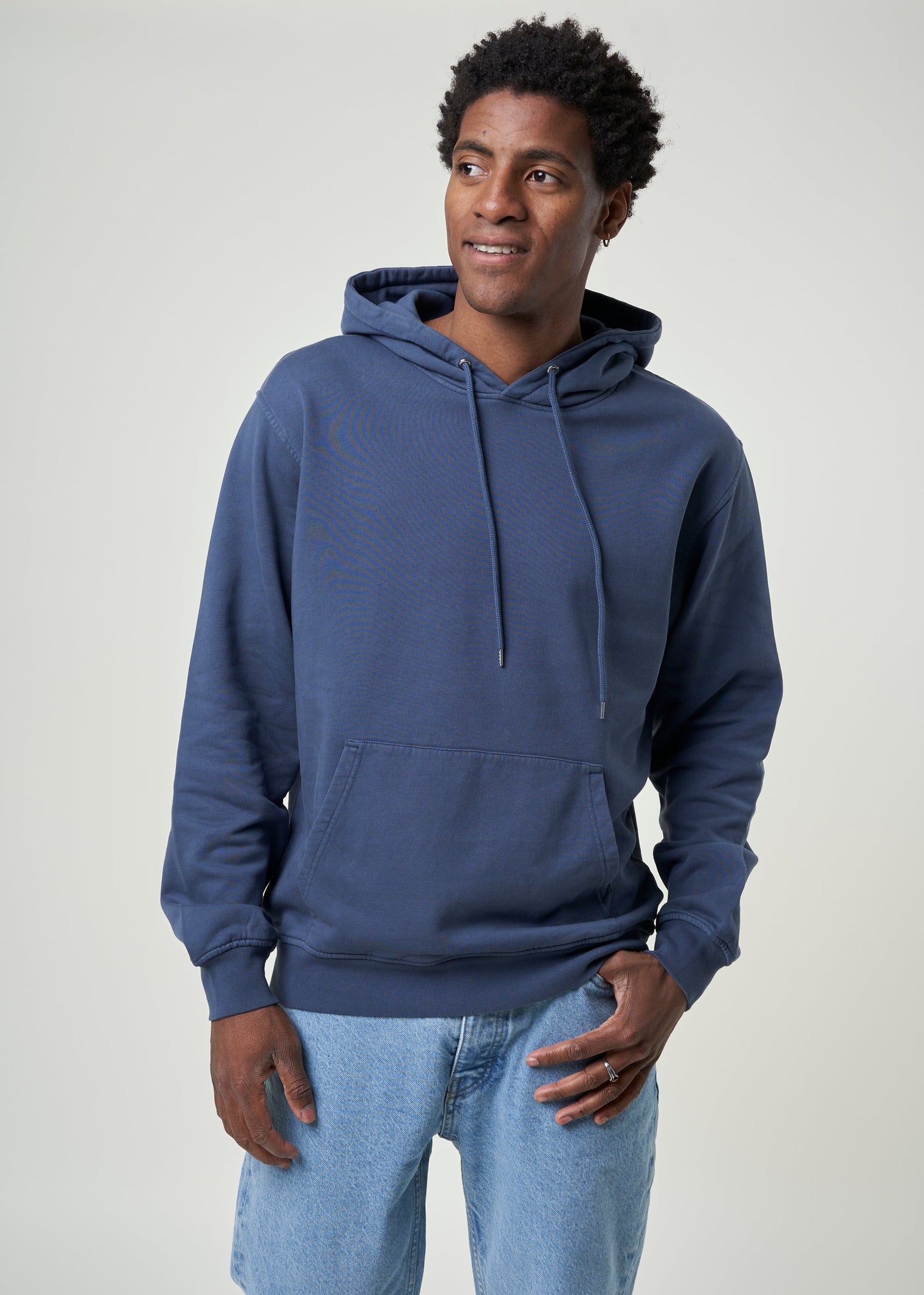 Sweat à capuche en coton bio | bleu "petrol blue"