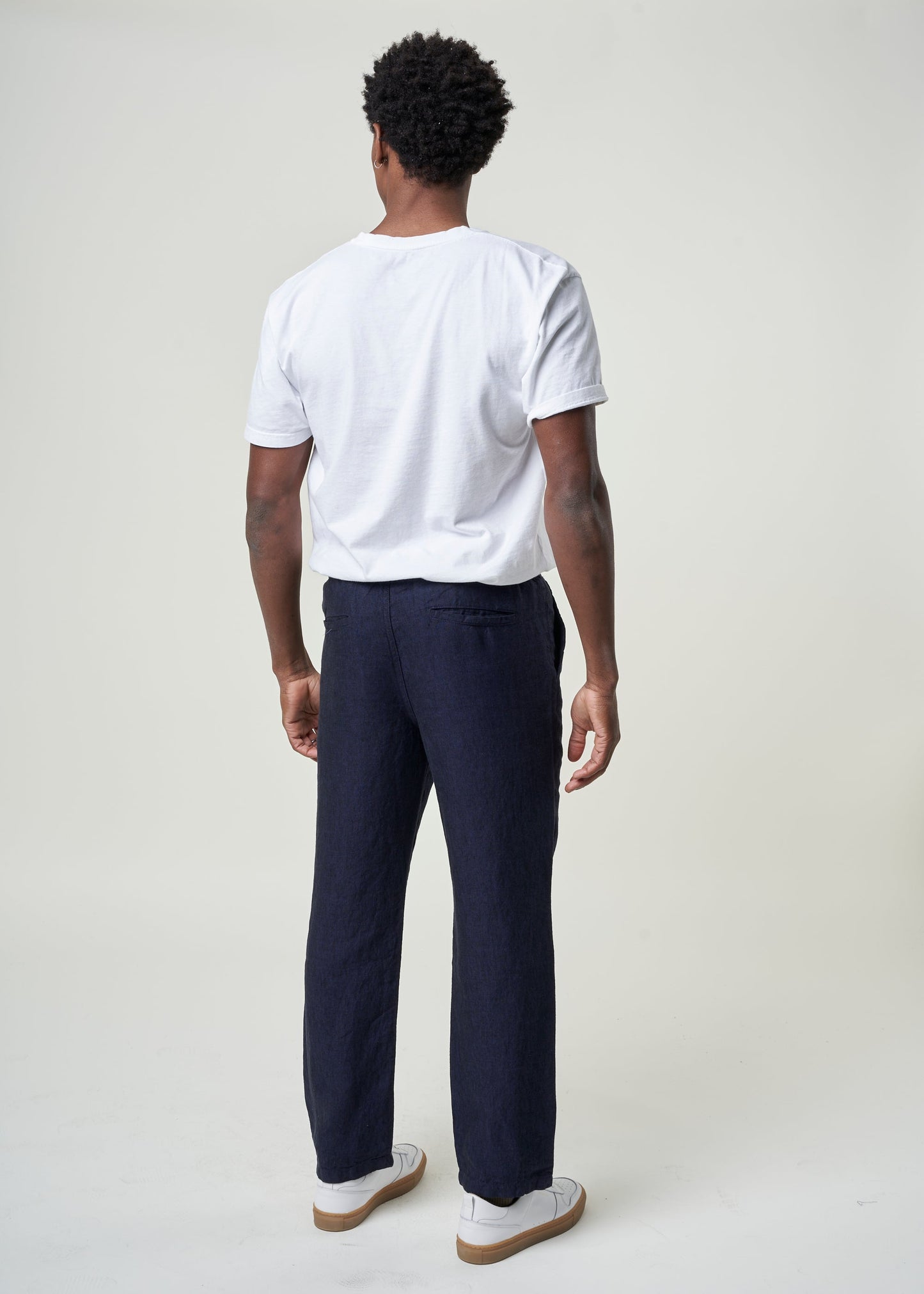 Pantalon en lin bio | Marine "loose linen pant total eclipse"