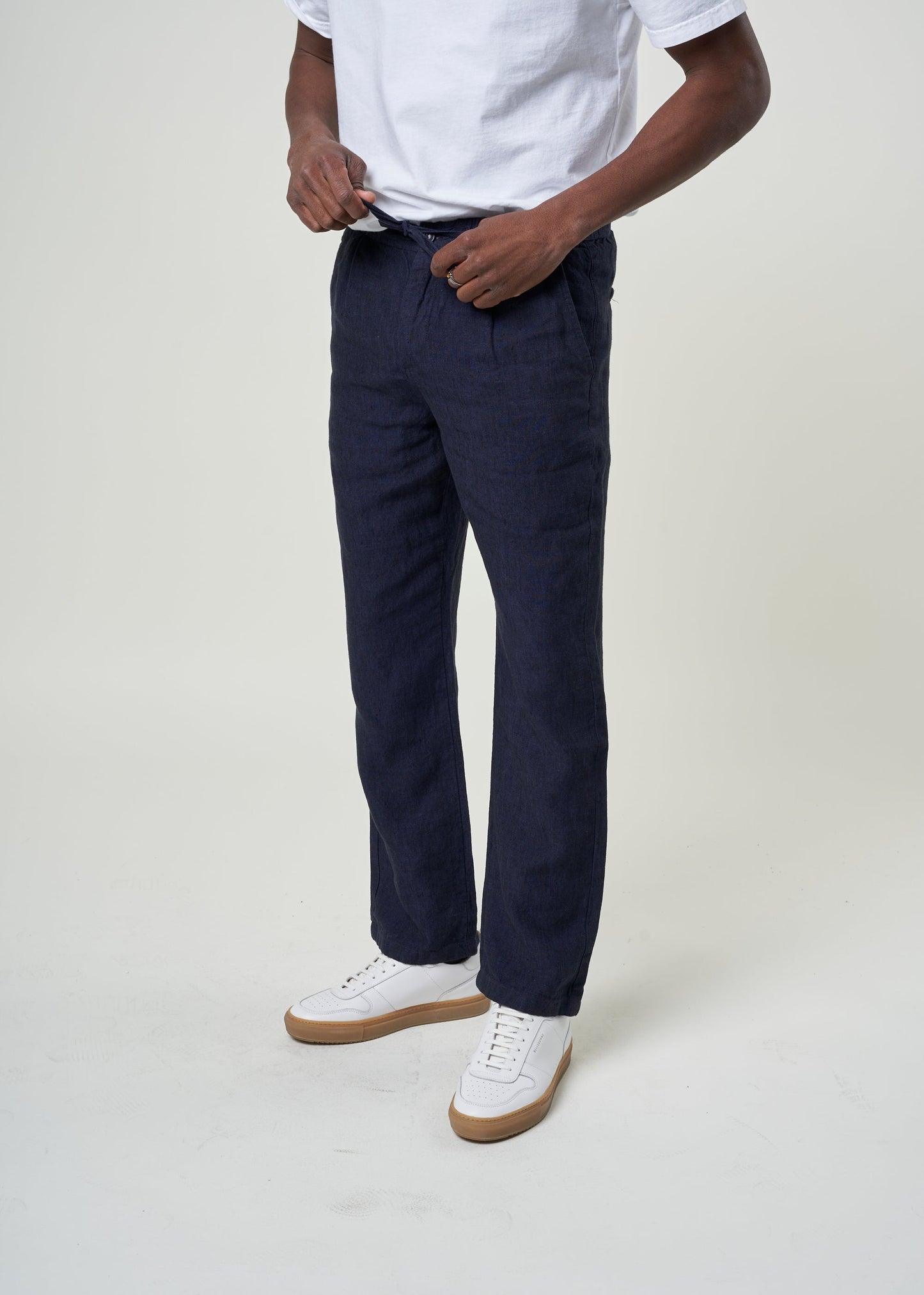 Pantalon en lin bio | Marine "loose linen pant total eclipse"