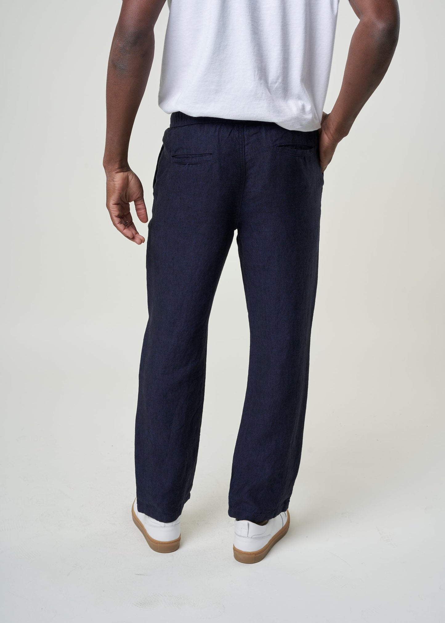 Pantalon en lin bio | Marine "loose linen pant total eclipse"