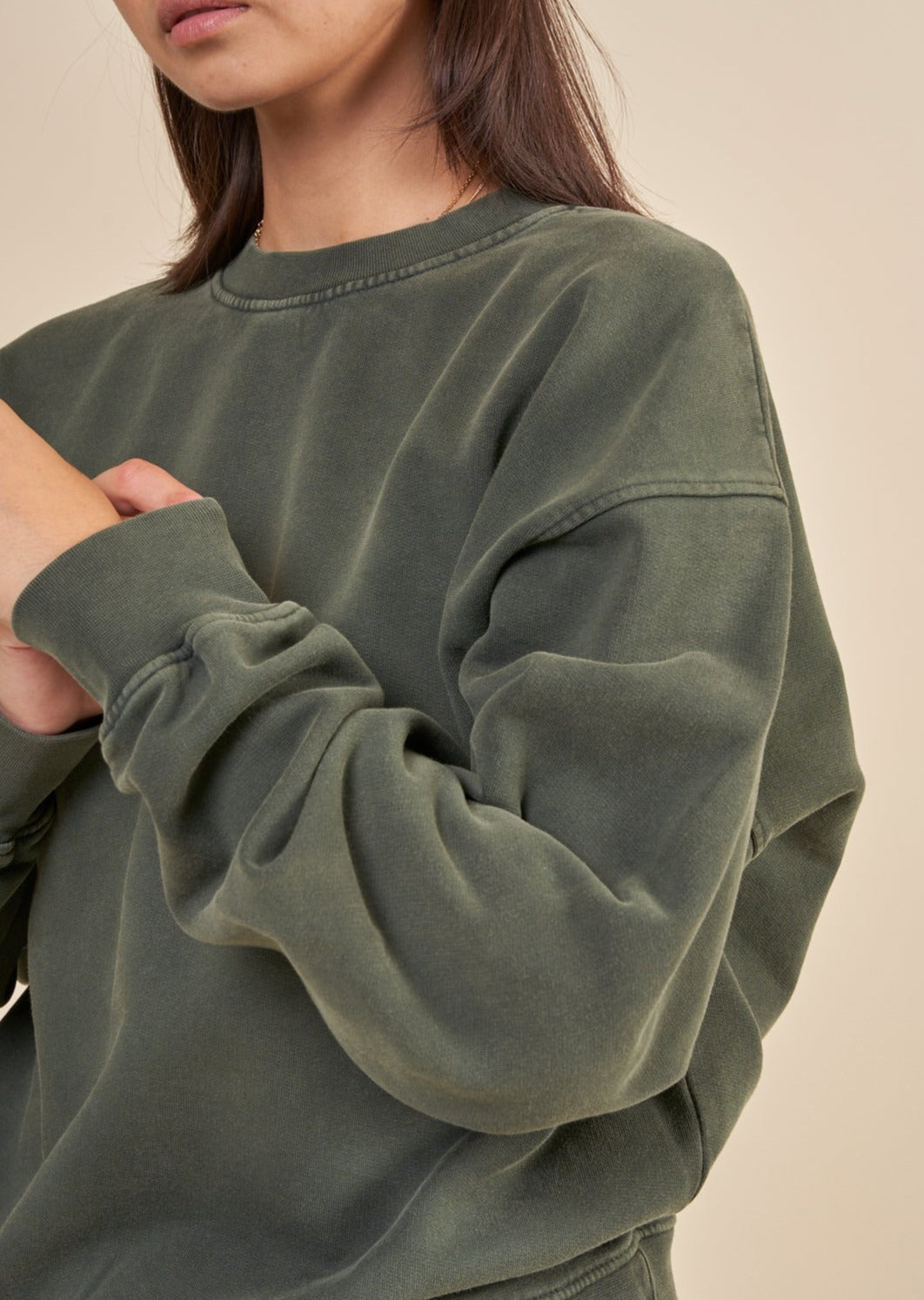 Sweat mixte oversize en coton bio | Vert forêt "midnight forest"