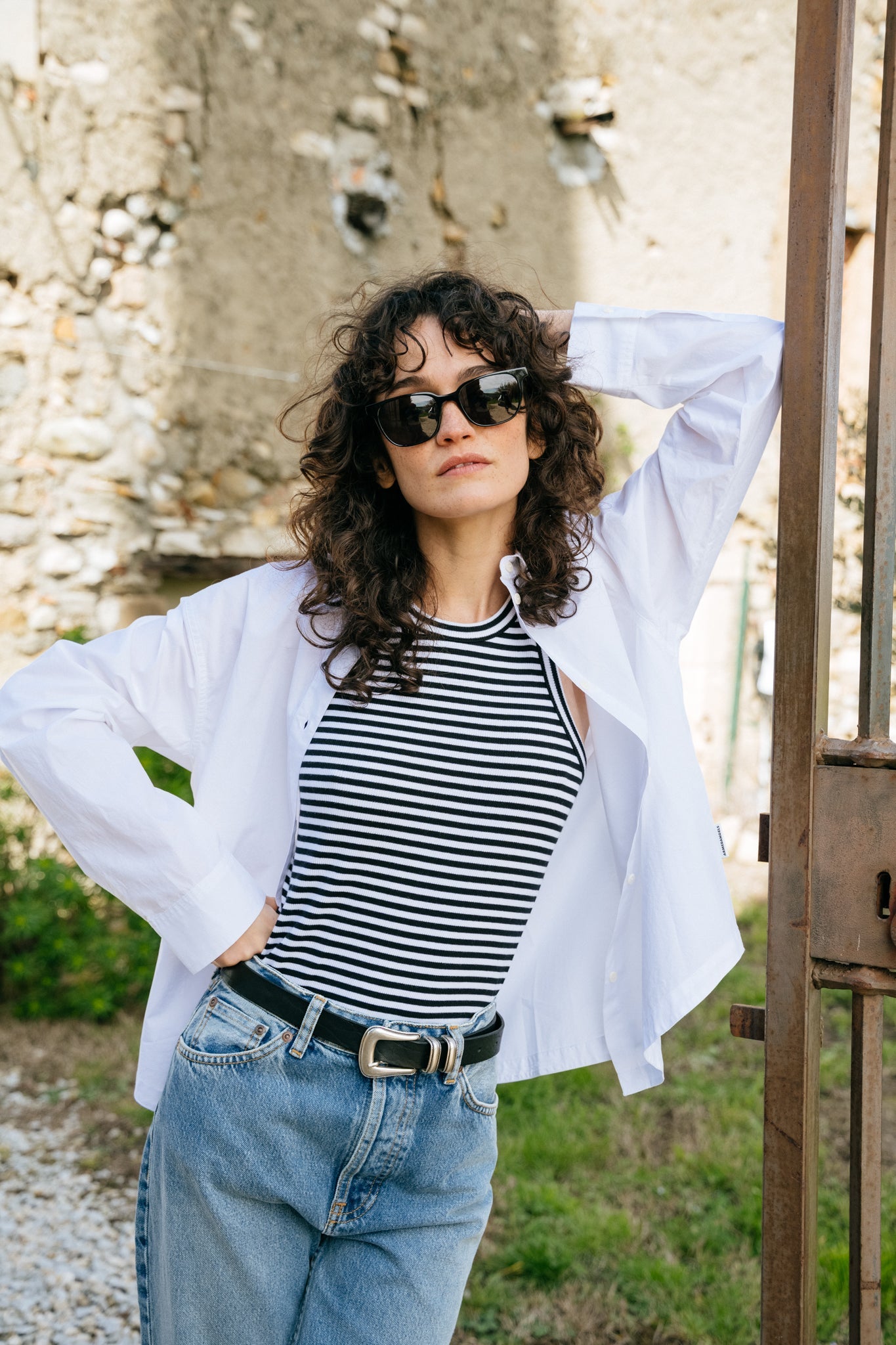 Débardeur en coton bio | rayé noir et blanc "kanitaa stripes black-white"