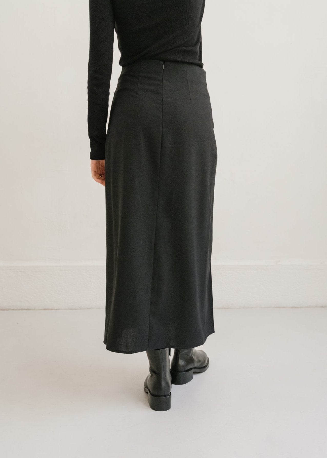 Jupe en laine certifiée | noir "black marty skirt"