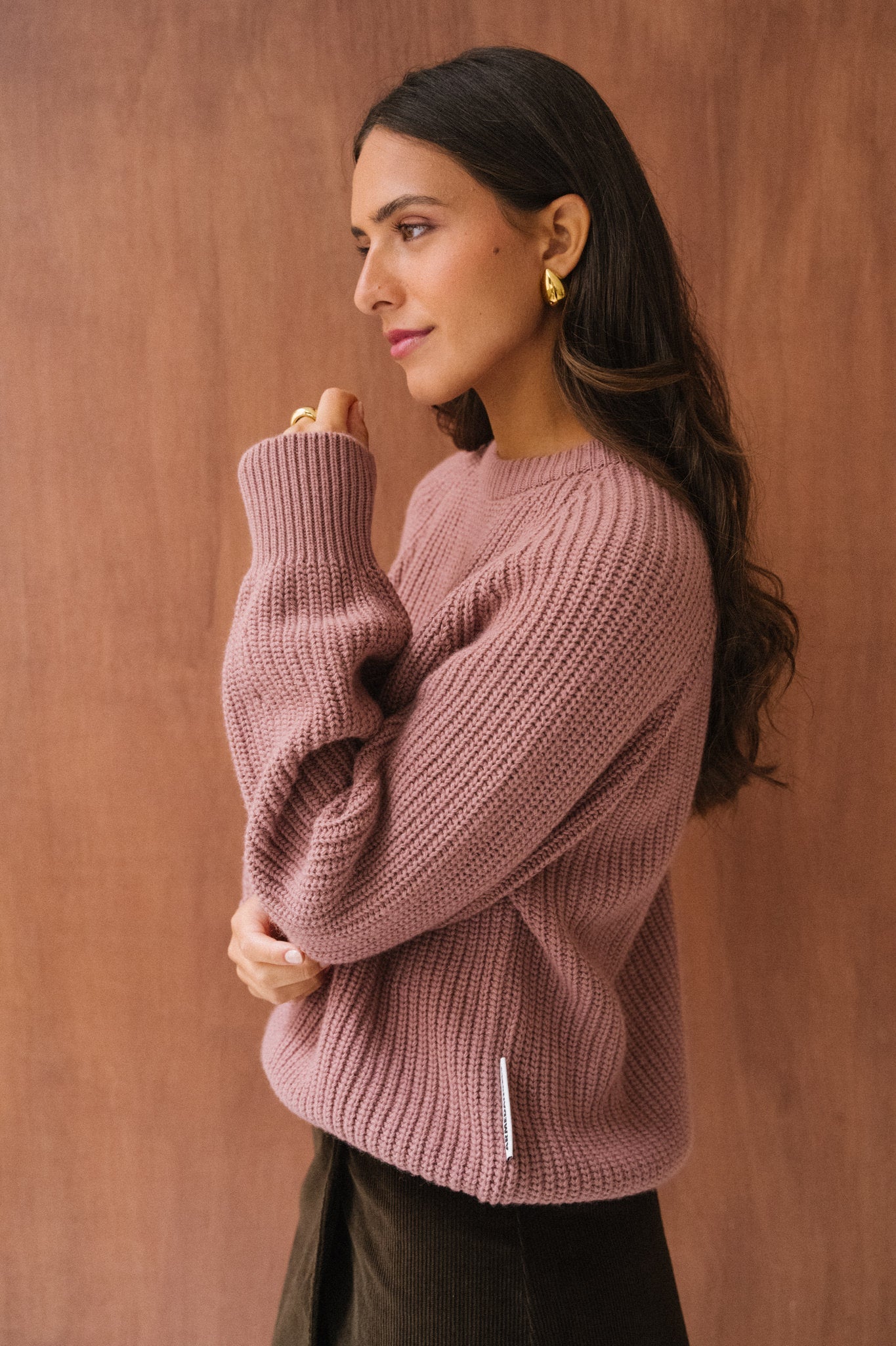 Pull en laine et coton bio | rose "kaagi - light berry"