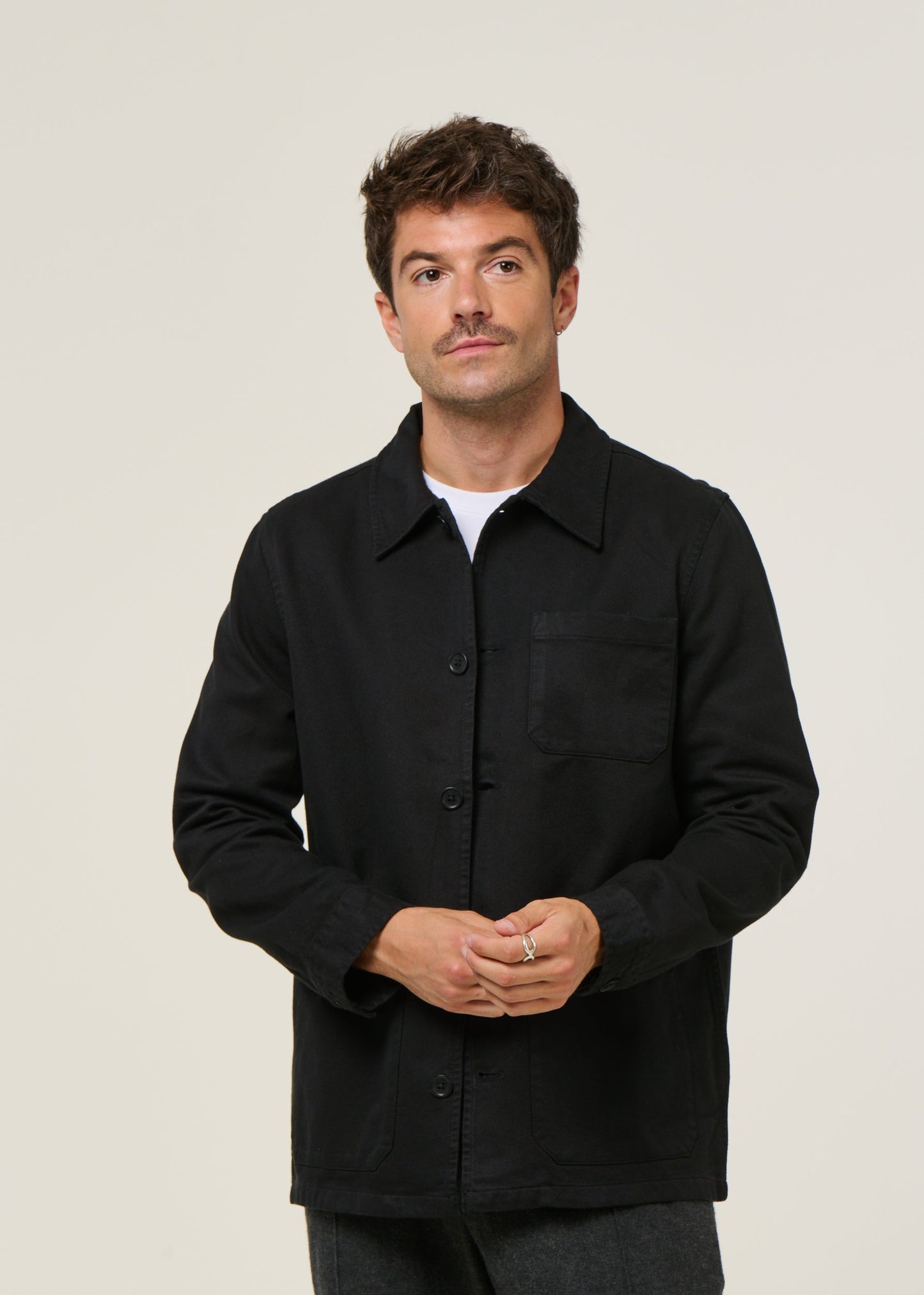 Veste en coton bio | noir "barney worker"