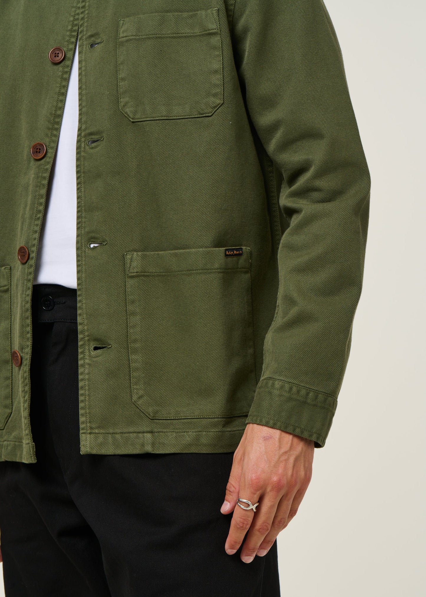Veste workwear kaki en coton bio - Barney Worker Jacket olive