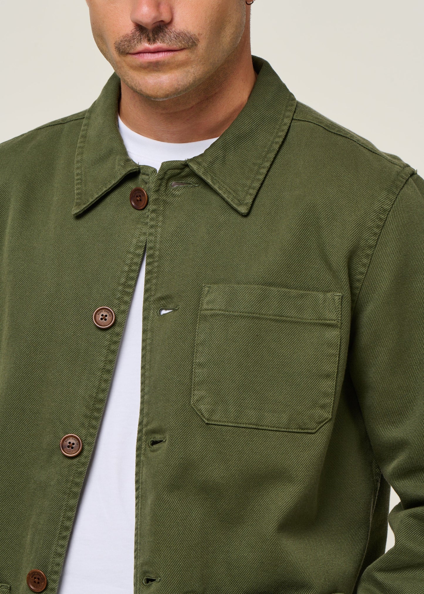 Veste workwear kaki en coton bio - Barney Worker Jacket olive