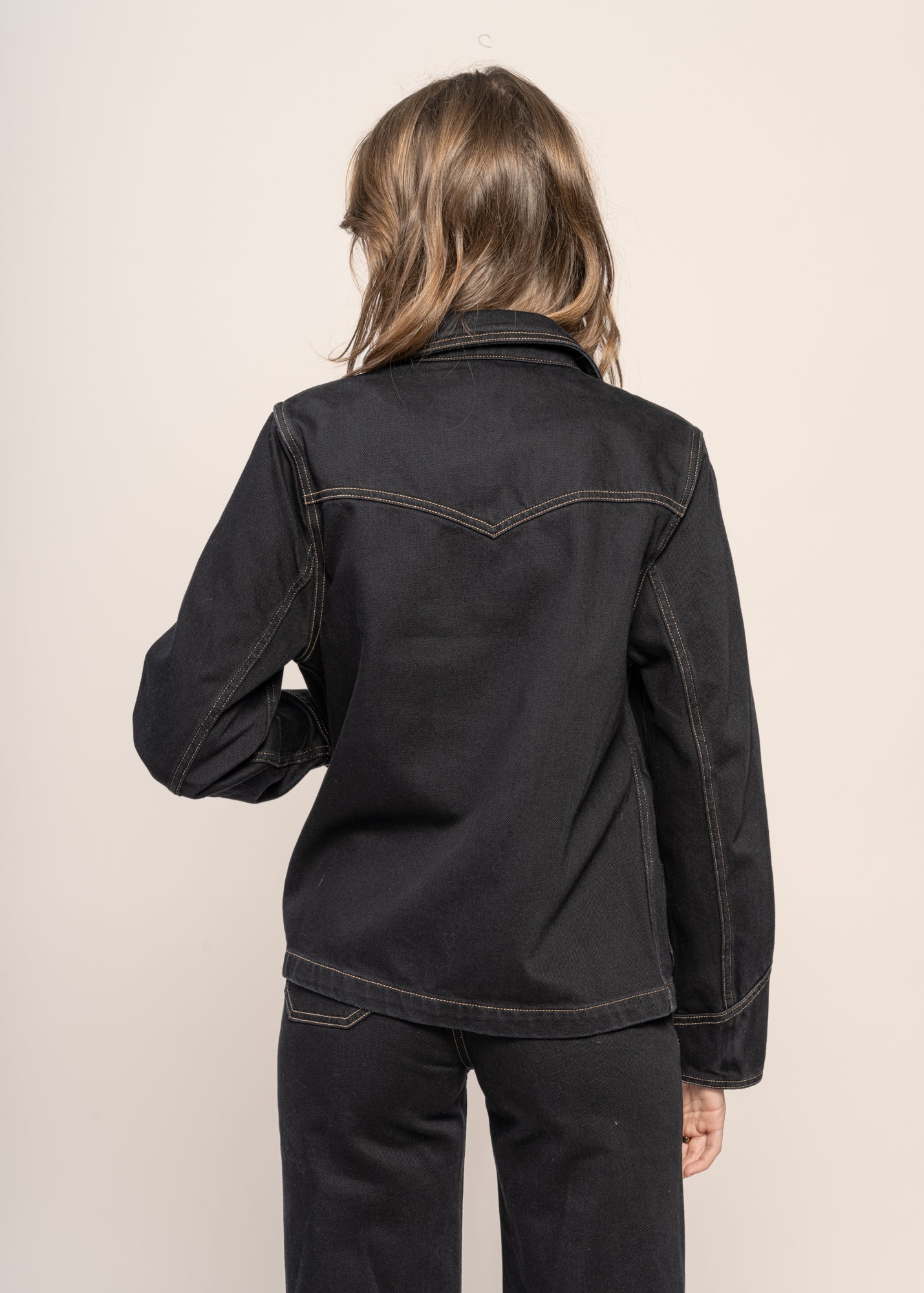 Veste denim en coton bio | noir "kelly western denim jacket black"