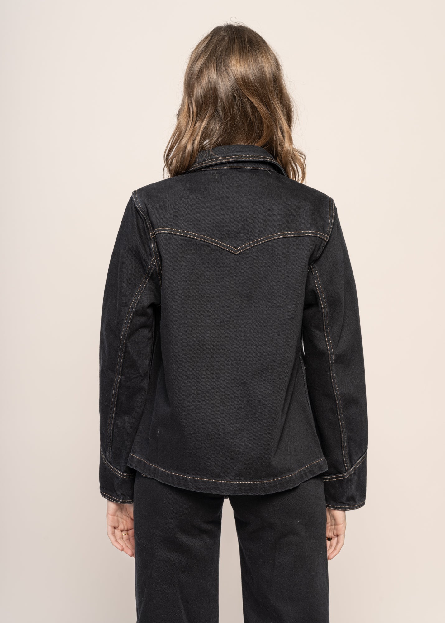 Veste denim en coton bio | noir "kelly western denim jacket black"