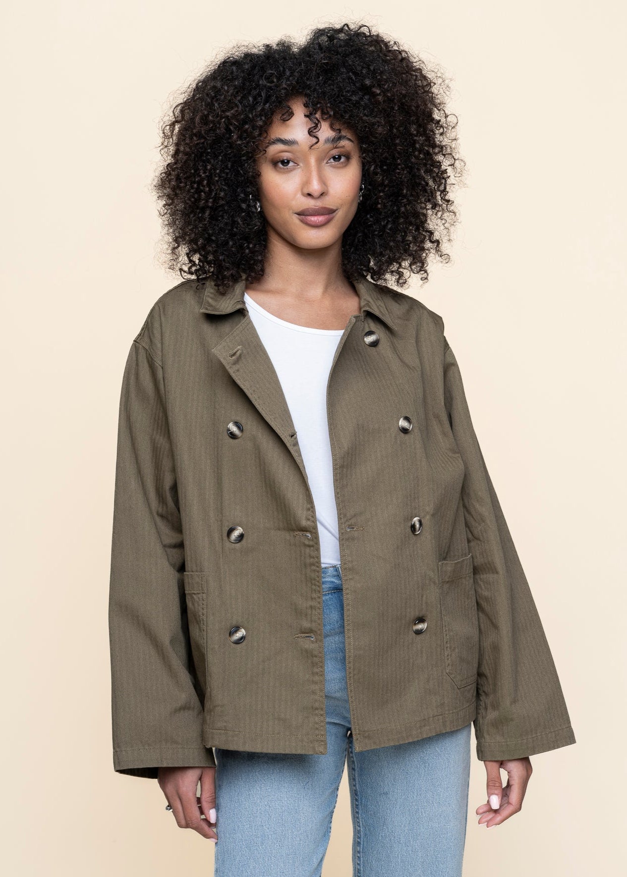 Veste en coton bio | kaki "bibbi workwear jacket - olive"
