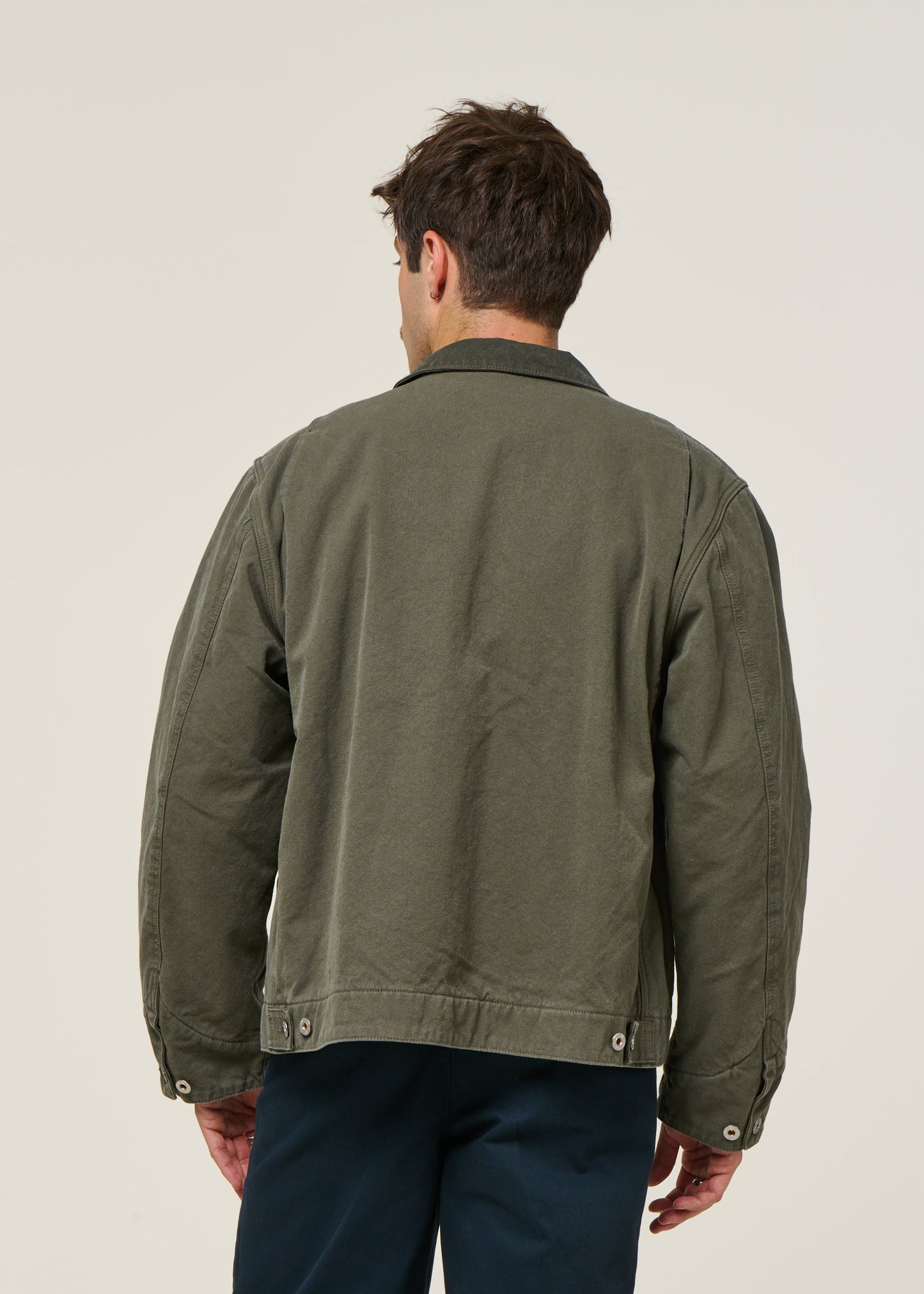 Veste en coton bio | vert "blake zip jacket duck canvas"