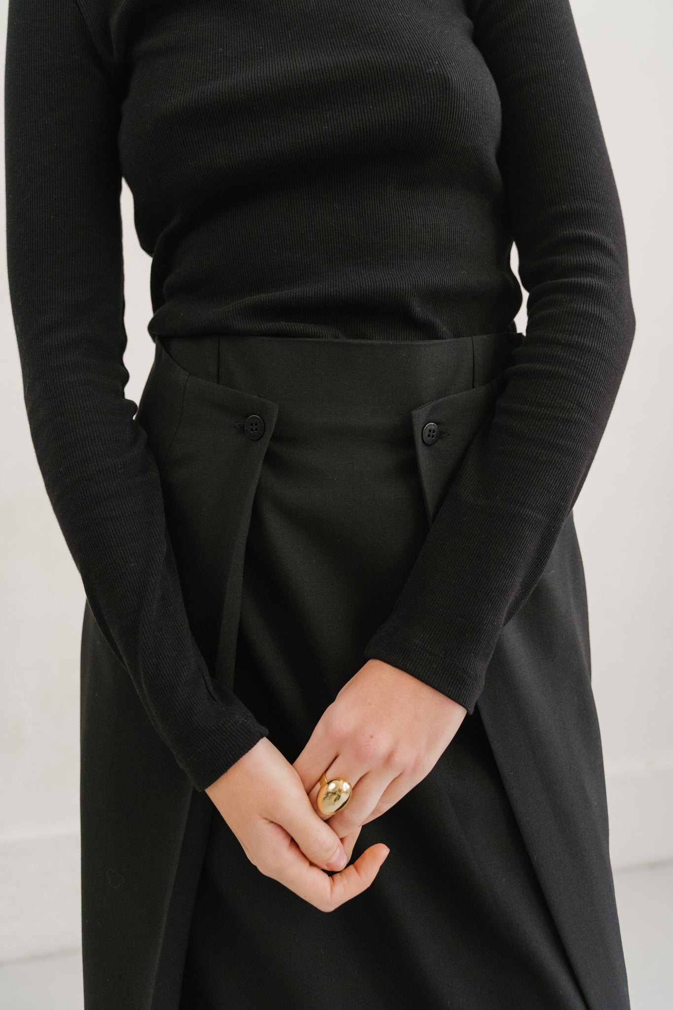 Jupe en laine certifiée | noir "black marty skirt"