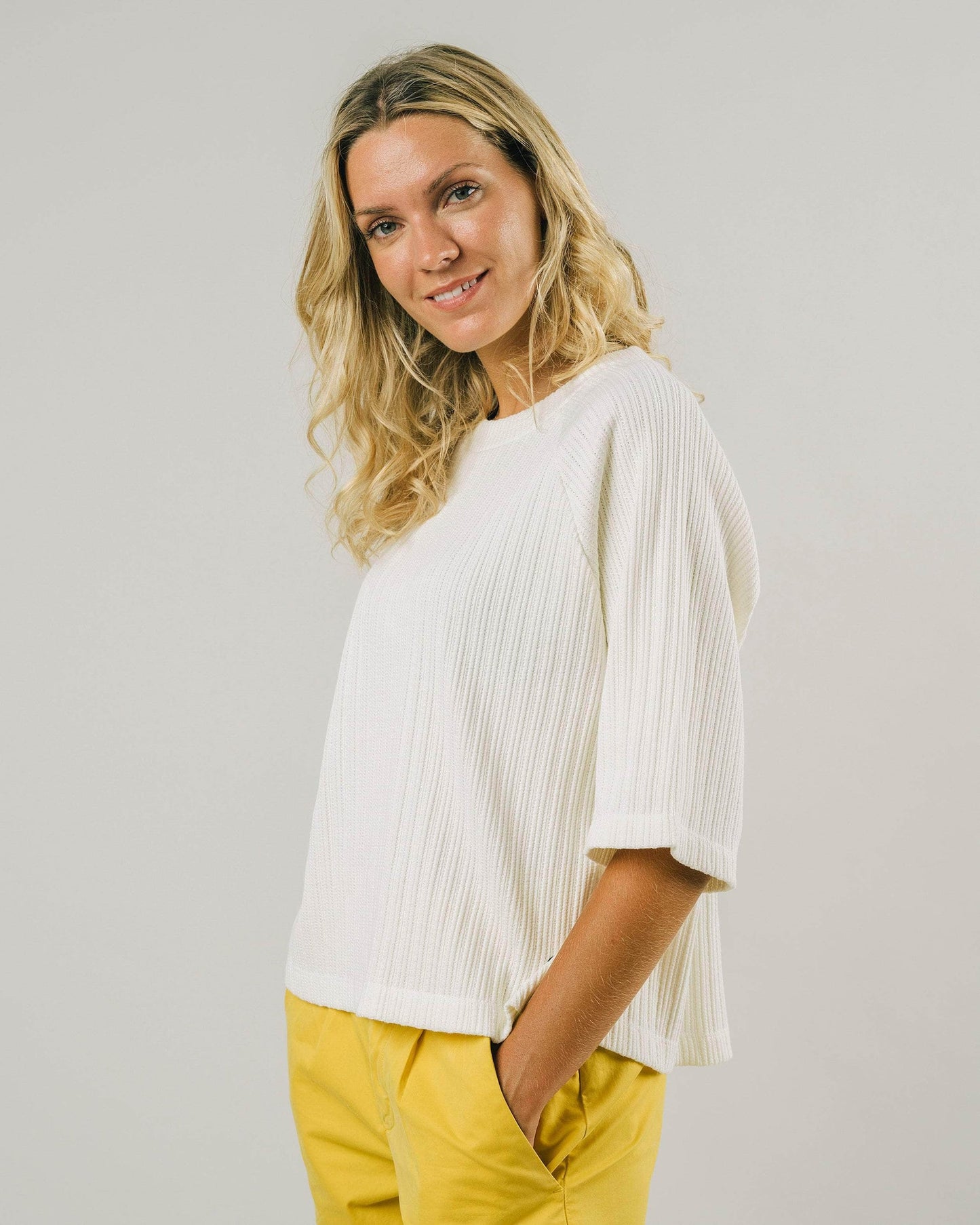 Sweat finblanc manche courte en coton bio - cala half sleeve sweatshirt white