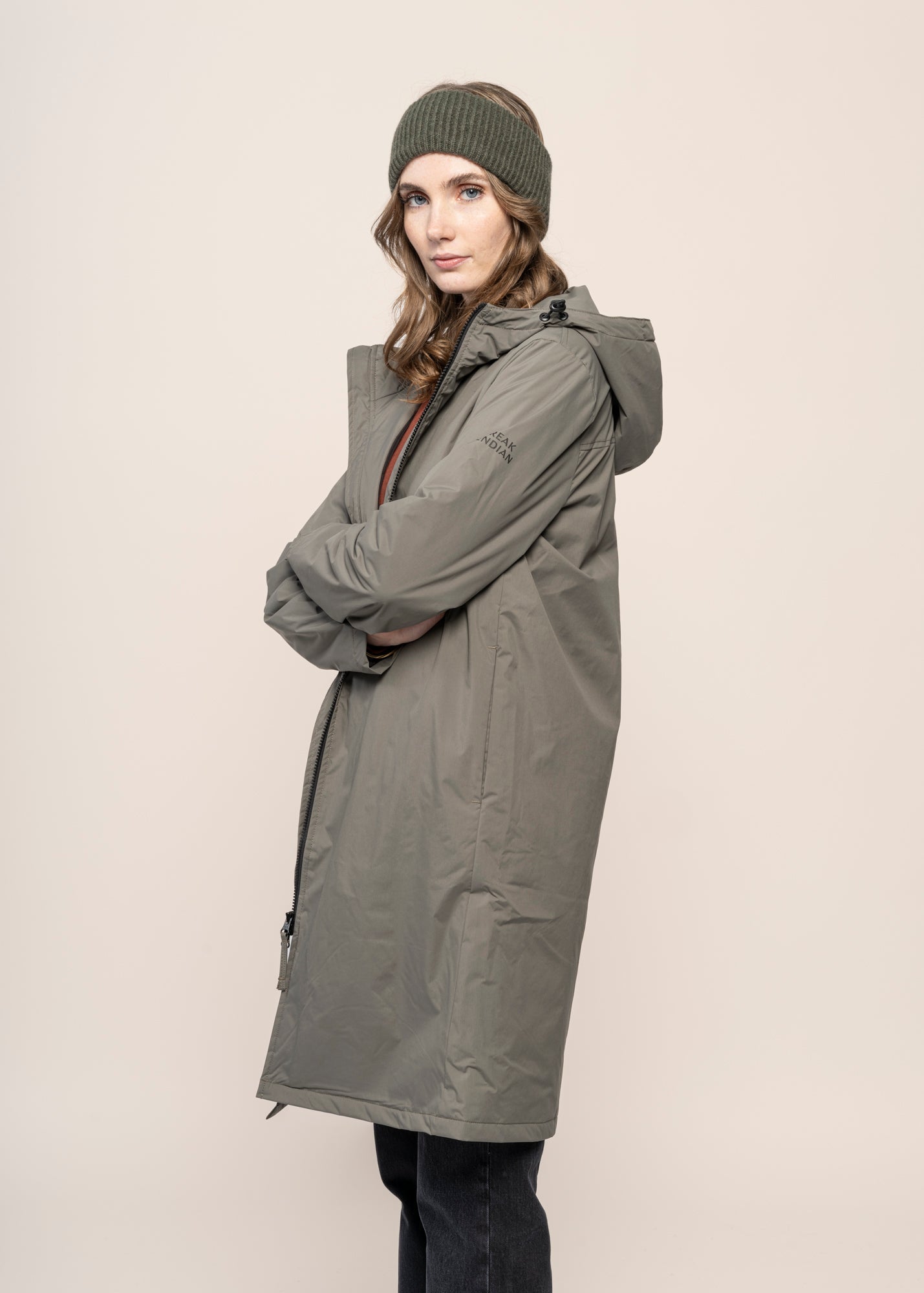 Parka longue en nylon recyclé | gris "okibax - laurel"