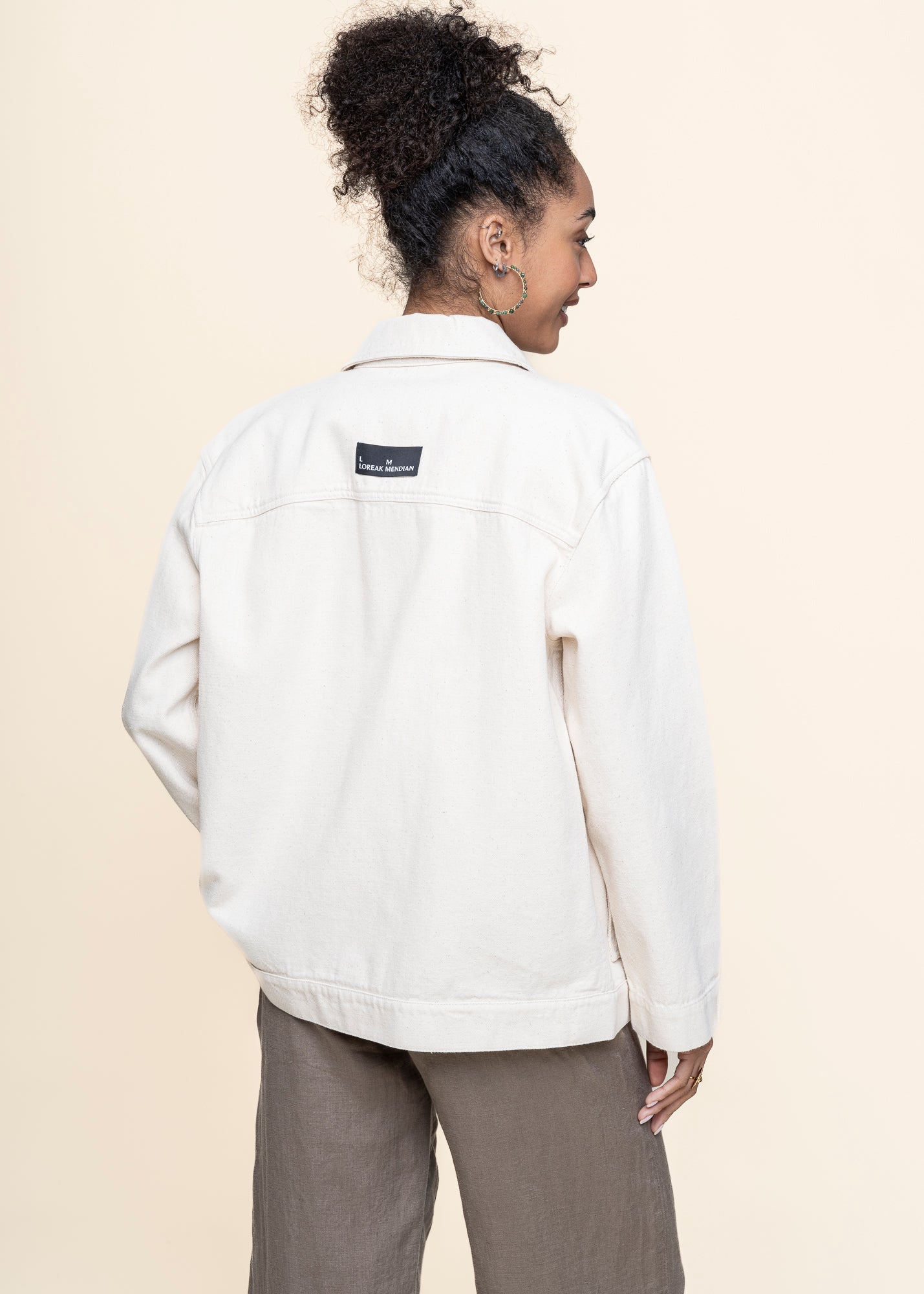 Veste denim en coton recyclé | écru "igoa"