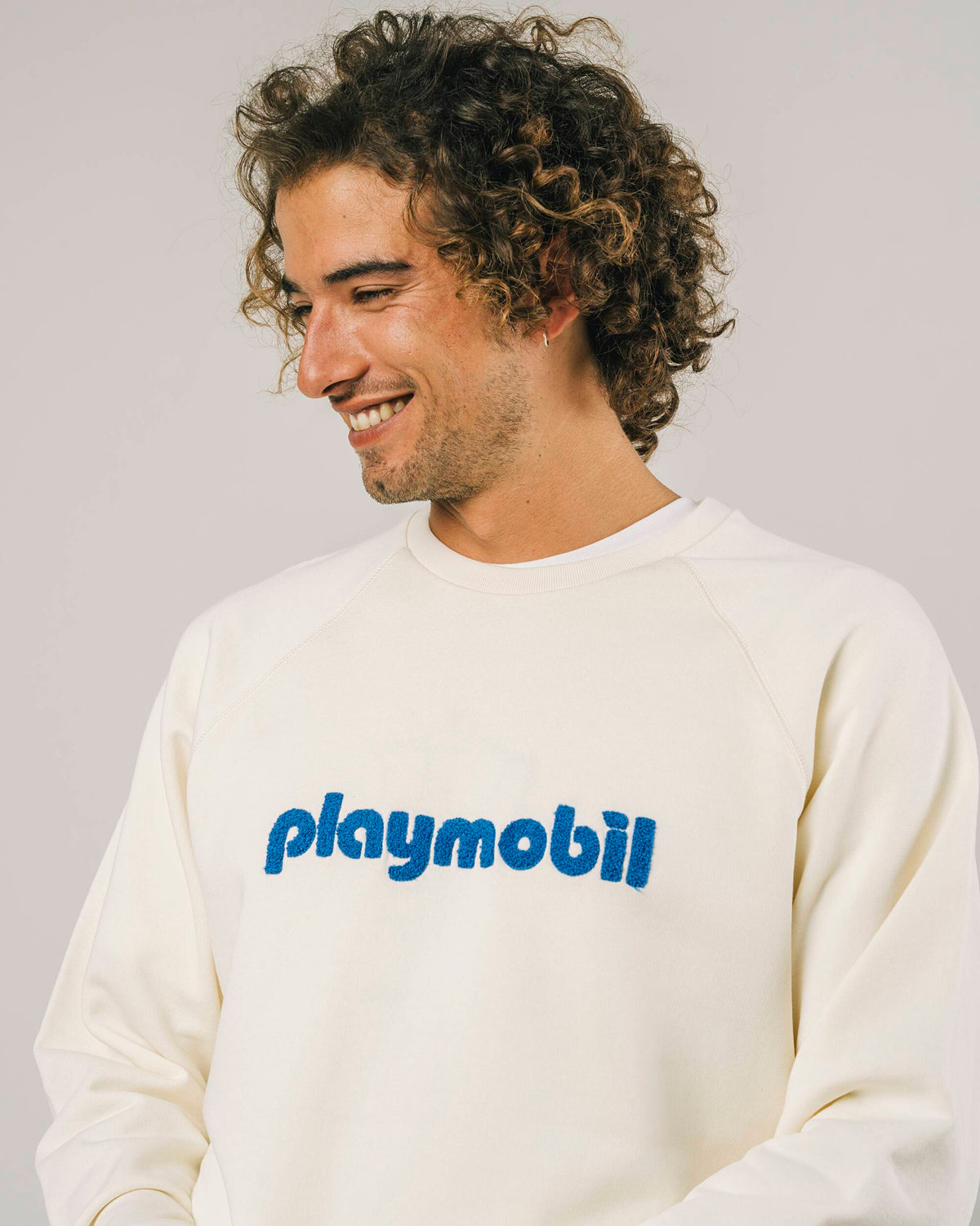 Sweatshirt en coton bio | écru "playmobil logo sweatshirt ecru"
