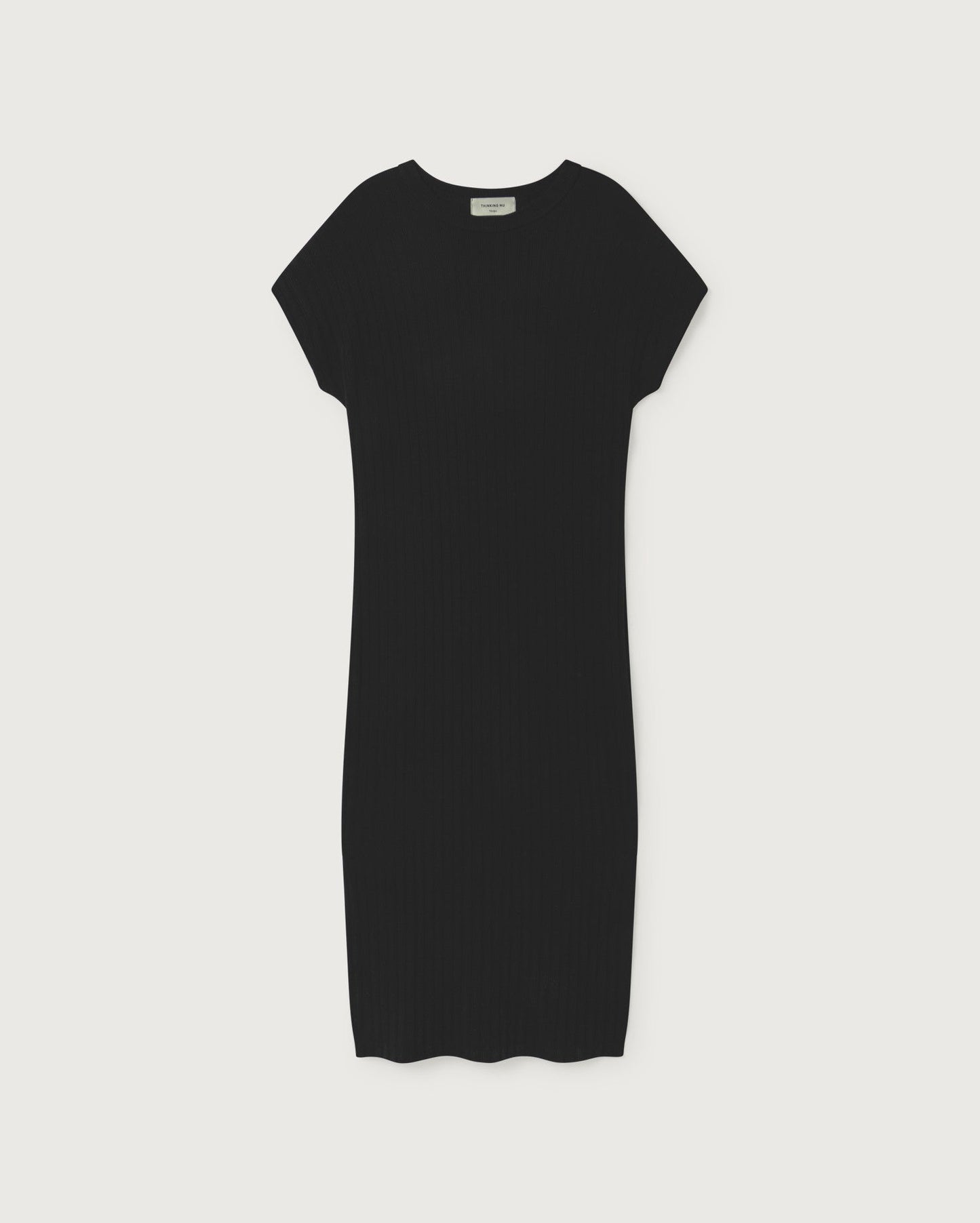 Robe longue côtelée noire en tencel et refibra - black cherry dress