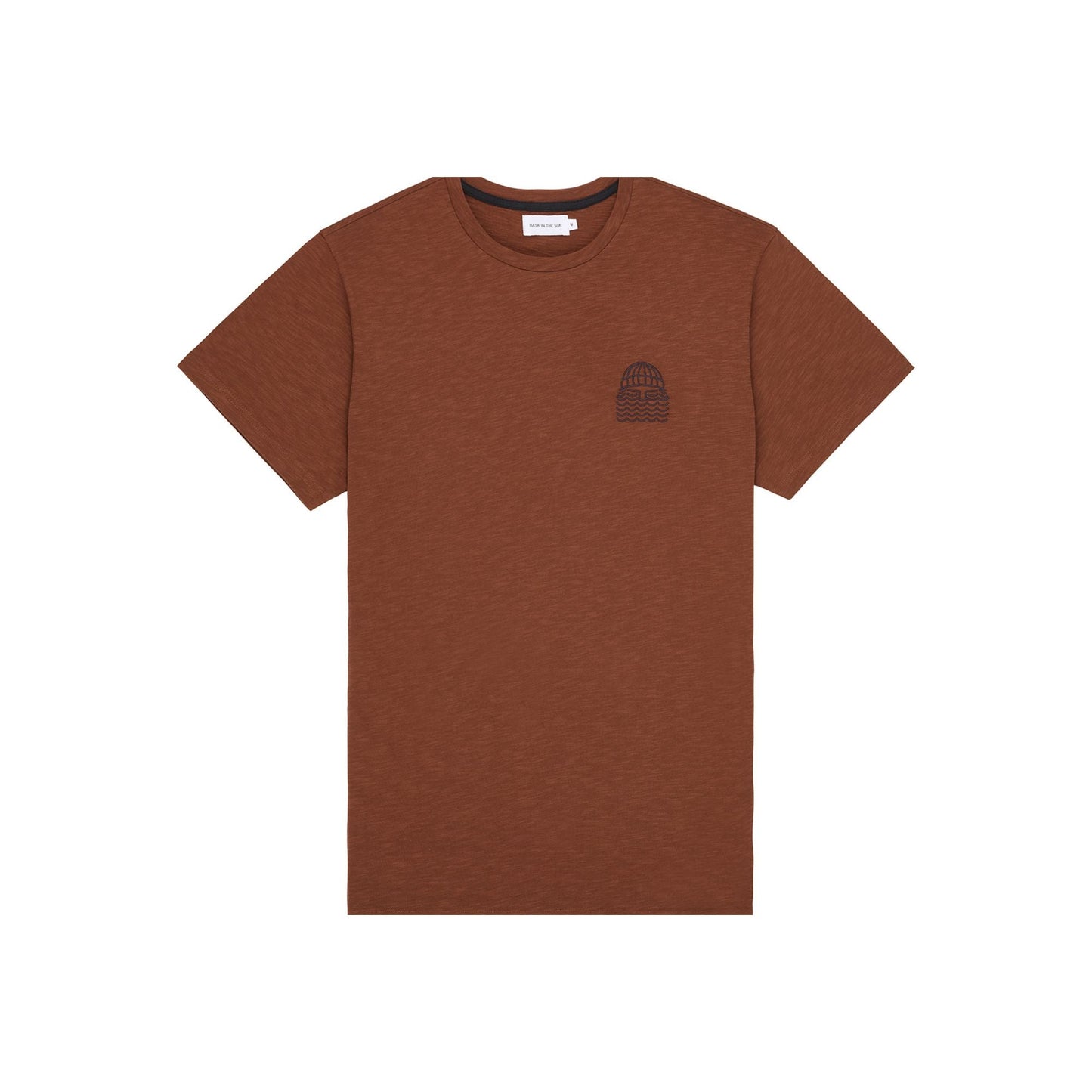 T-shirt brodé en coton bio | marron "auburn mini to the sea tee"