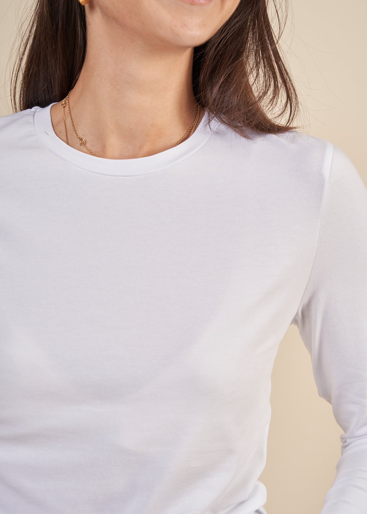 T-shirt manches longues en tencel et coton bio - blanc "ester ls white"