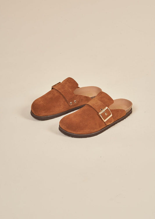 Sabots en croûte de velours certifié | Camel "izar velour camel"