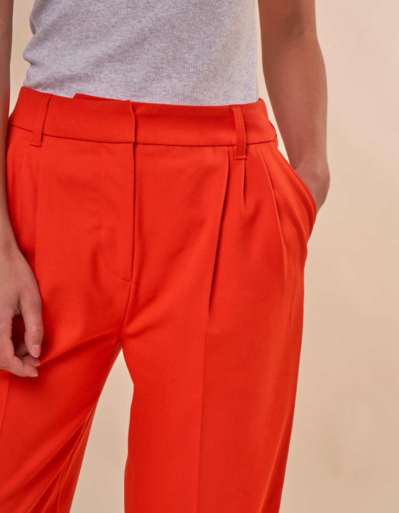 Pantalon ample en recyclé et ecovero | Orange "meme trousers orange"