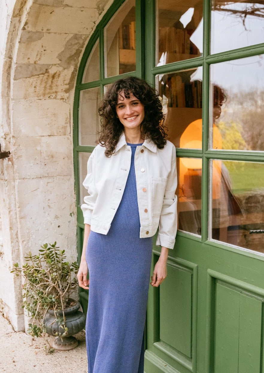 Veste oversize en coton bio et recyclé | gris "fileaa light flint"
