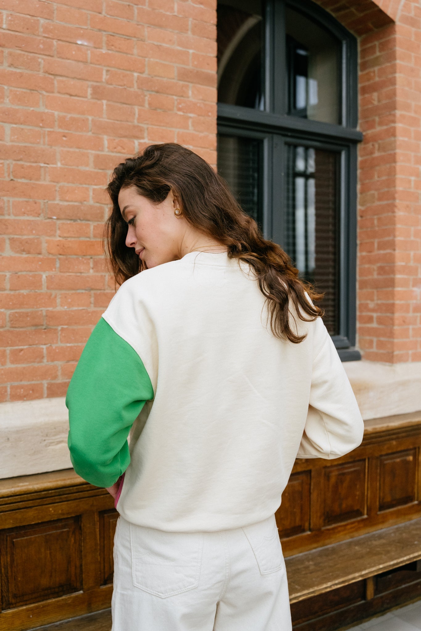 Sweat écru coloré en coton bio - sunset sweatshirt ivory