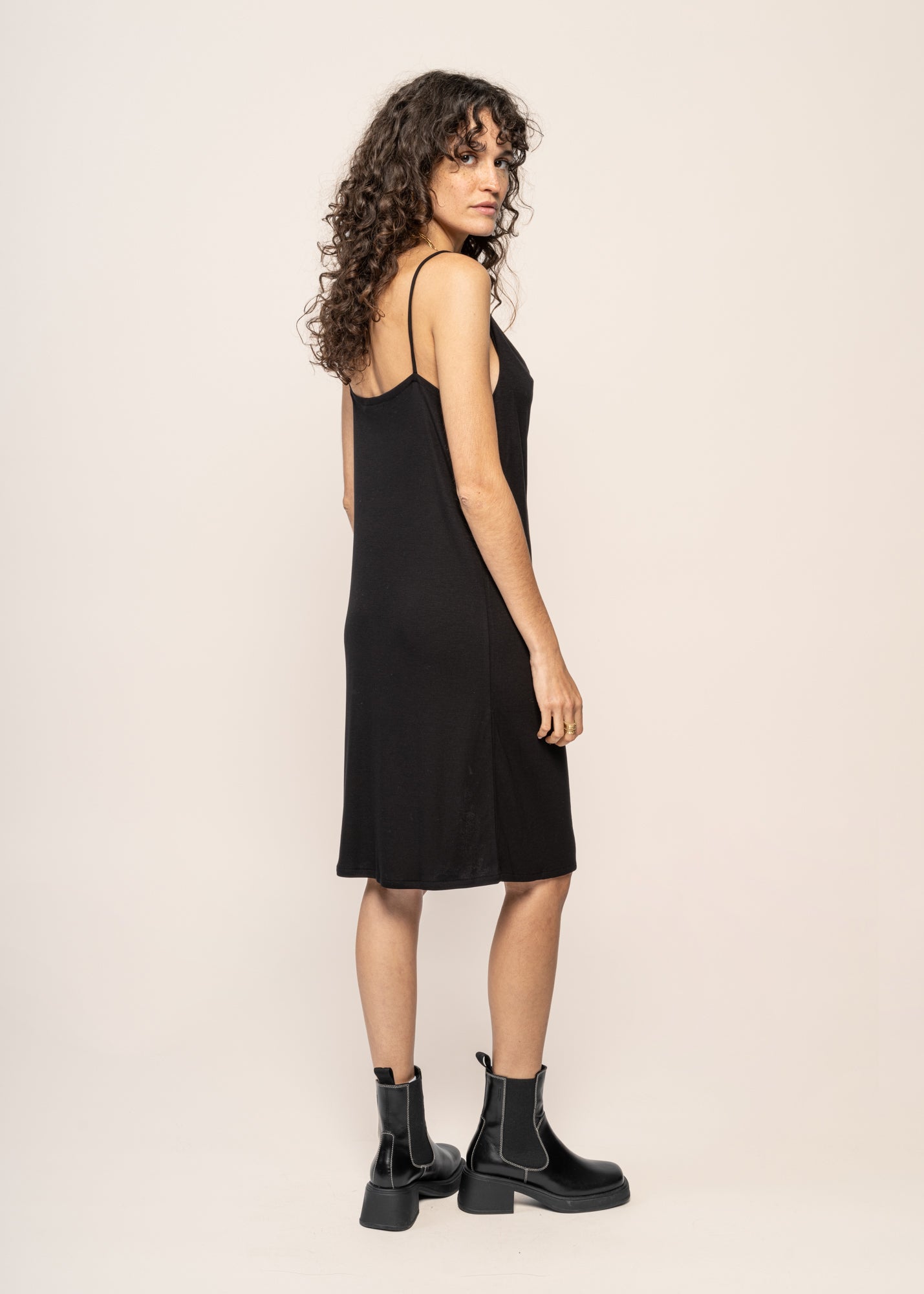 Robe courte noire en tencel - mini dress helen black